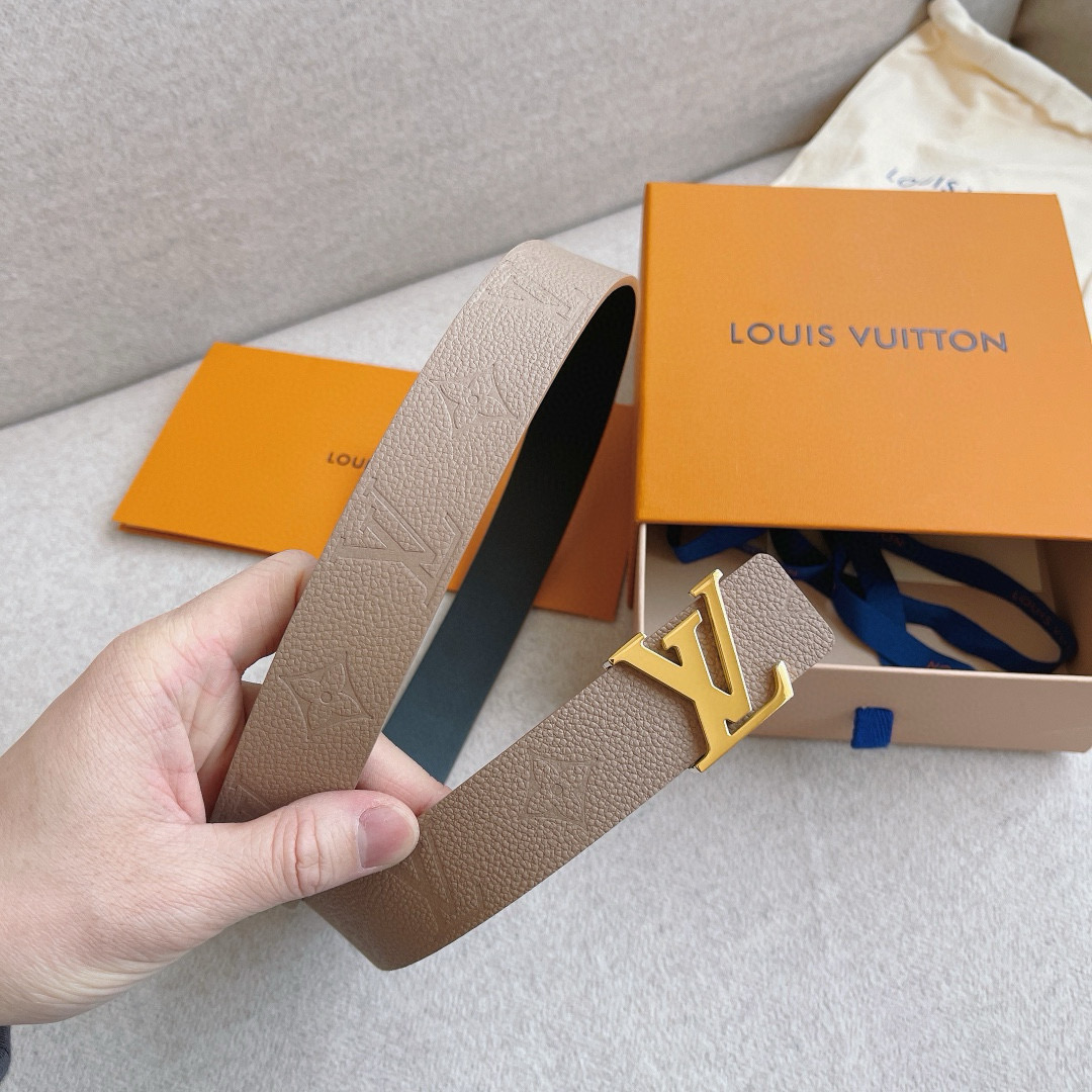 Louis Vuitton Female Basic Belt Cow Leather 30mm-m-l