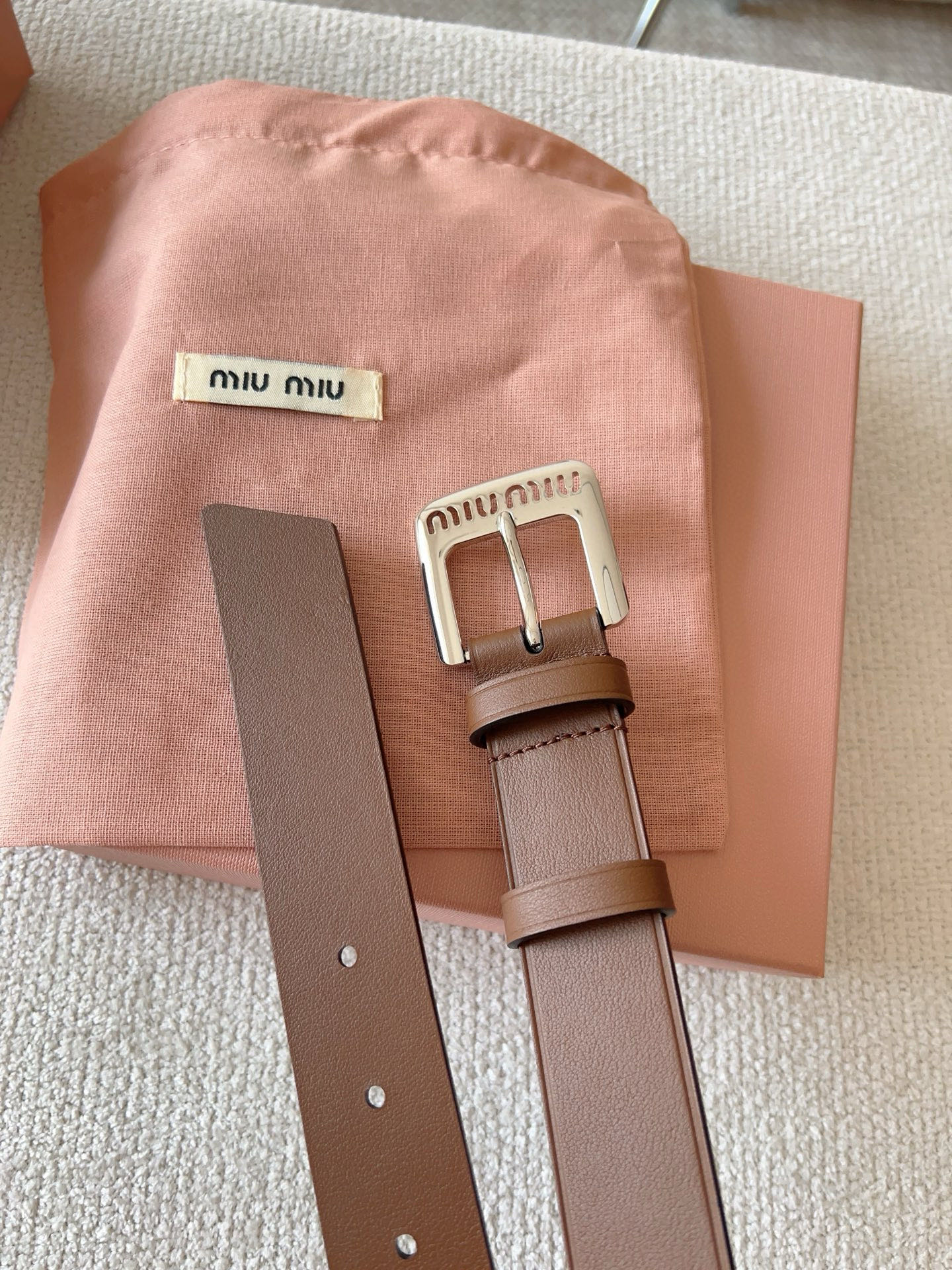 Miu Miu Female Leather Belt 30mm-m