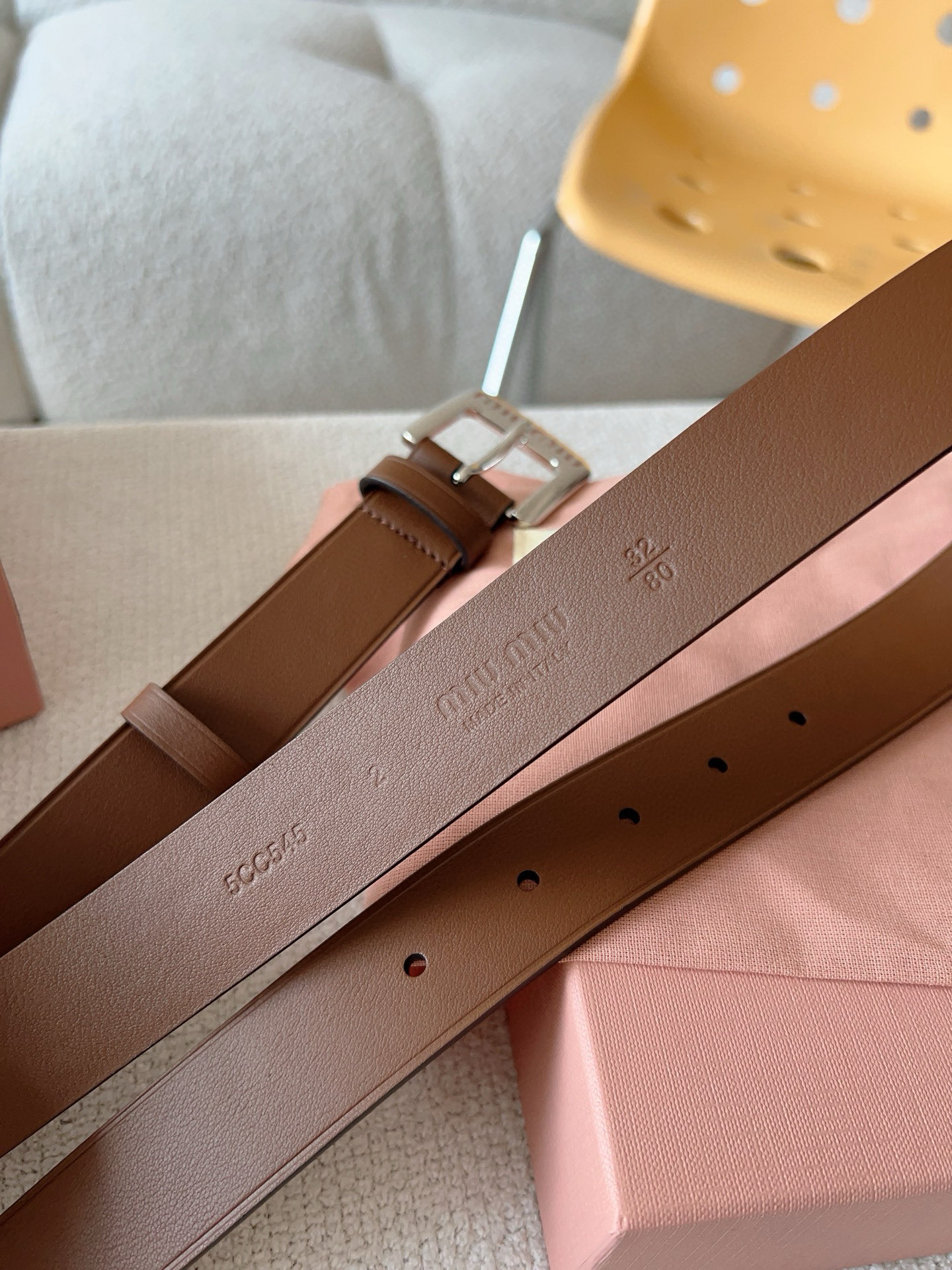 Miu Miu Female Leather Belt 30mm-m