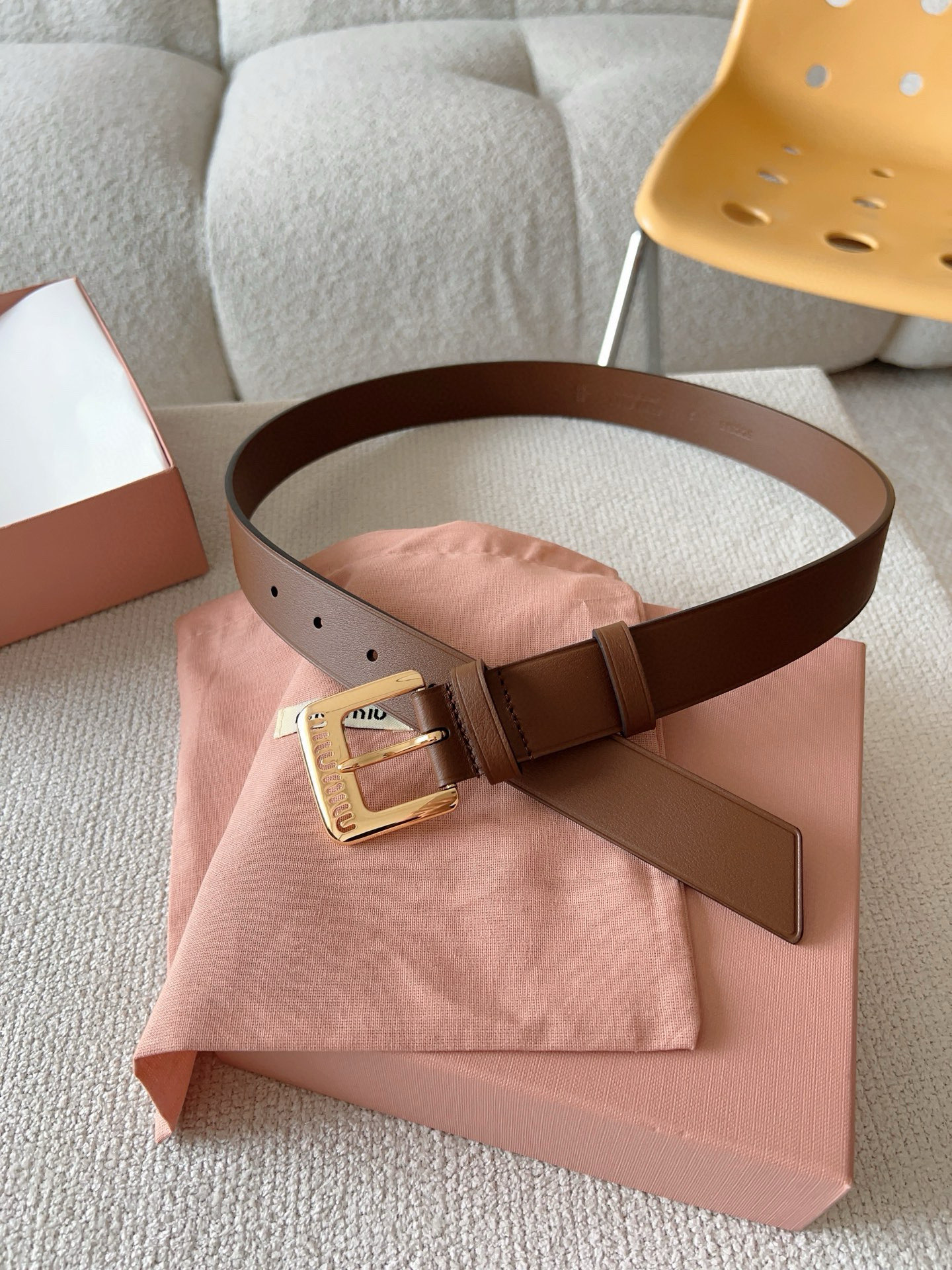Miu Miu Female Leather Belt 30mm-m