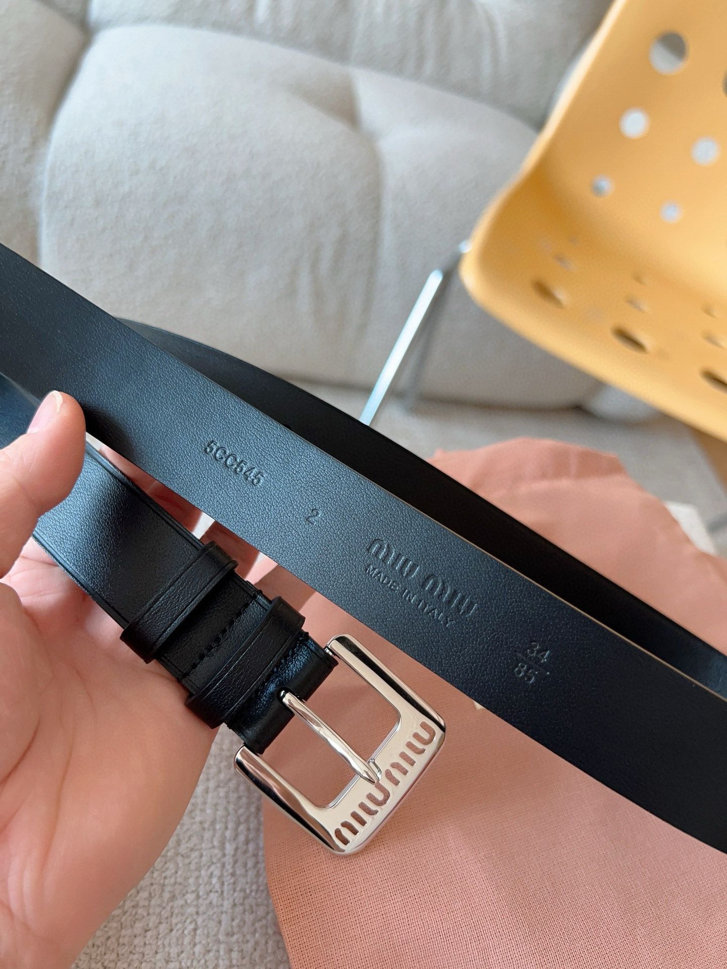 Miu Miu Female Leather Belt 30mm-m