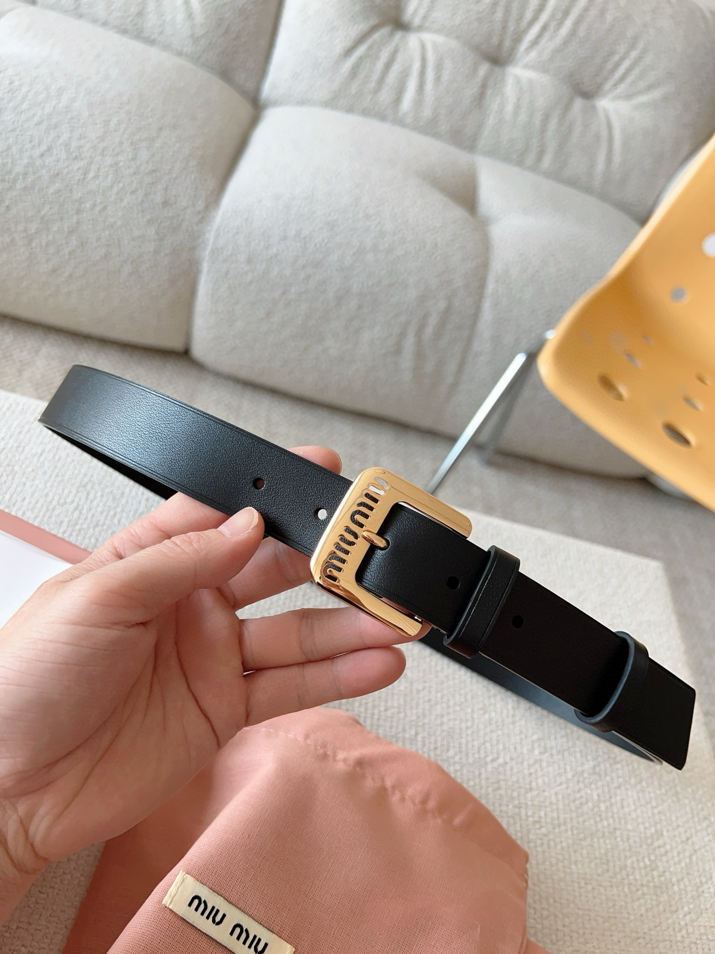 Miu Miu Female Leather Belt 30mm-m