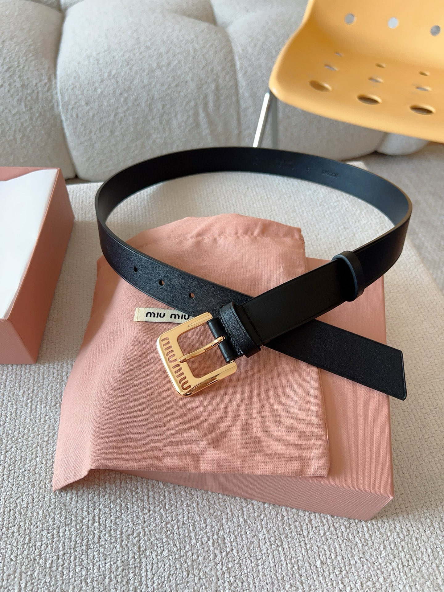 Miu Miu Female Leather Belt 30mm-m