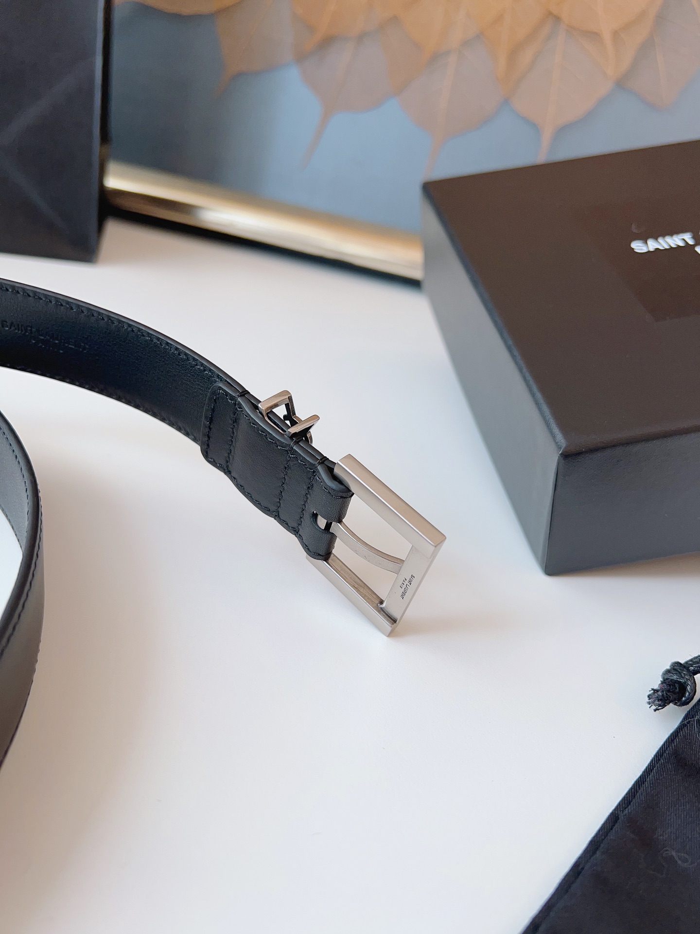 Saint Laurent Female Leather Belt Cow Leather S-m-l