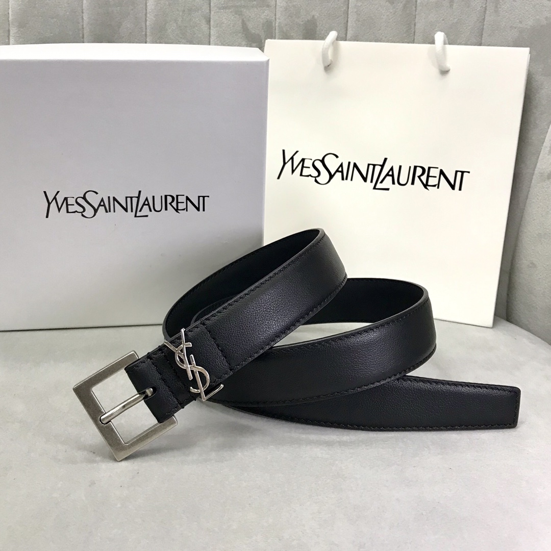 Saint Laurent Female Pin Buckle Belt Black S-m-l