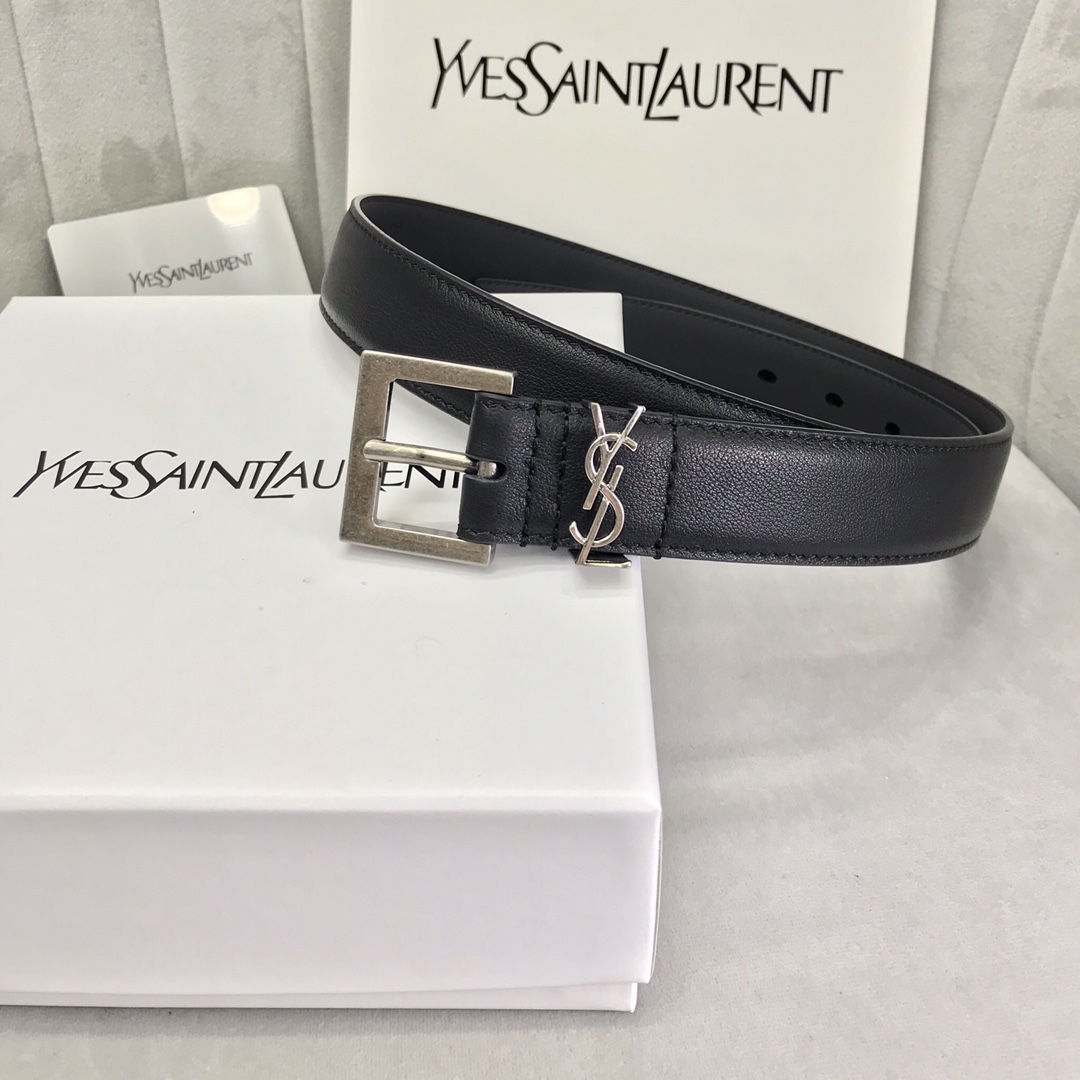 Saint Laurent Female Pin Buckle Belt Black S-m-l