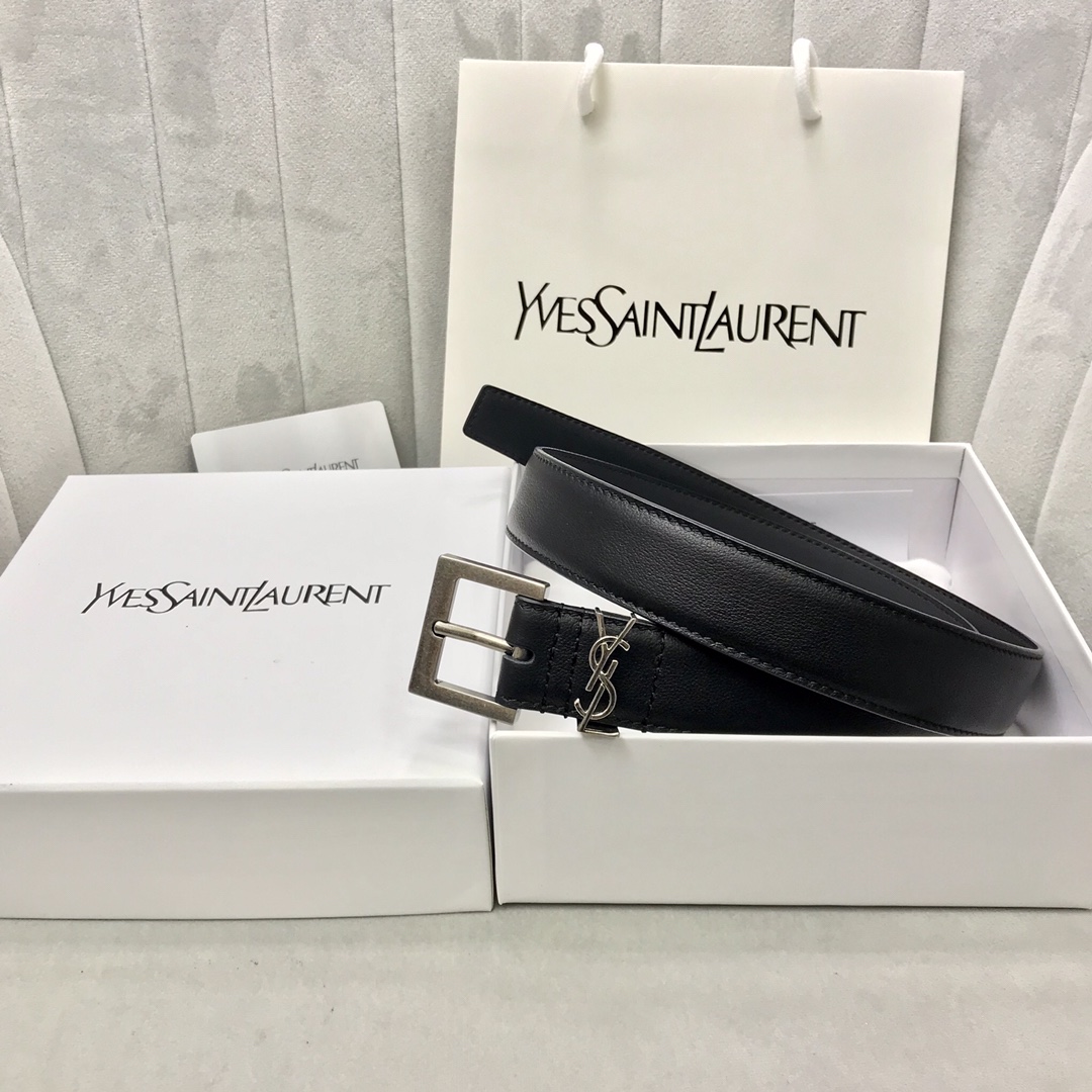 Saint Laurent Female Pin Buckle Belt Black S-m-l