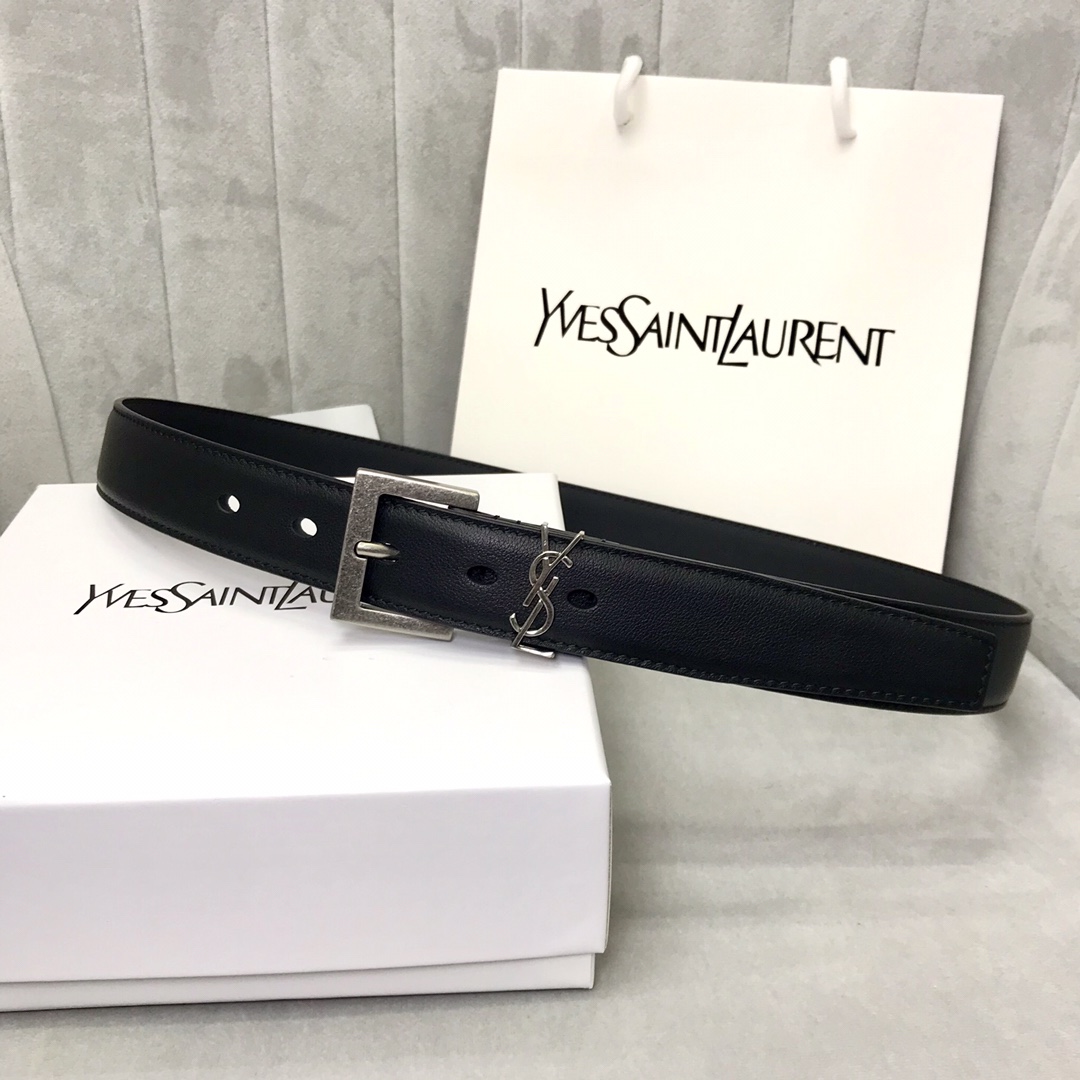 Saint Laurent Female Pin Buckle Belt Black S-m-l
