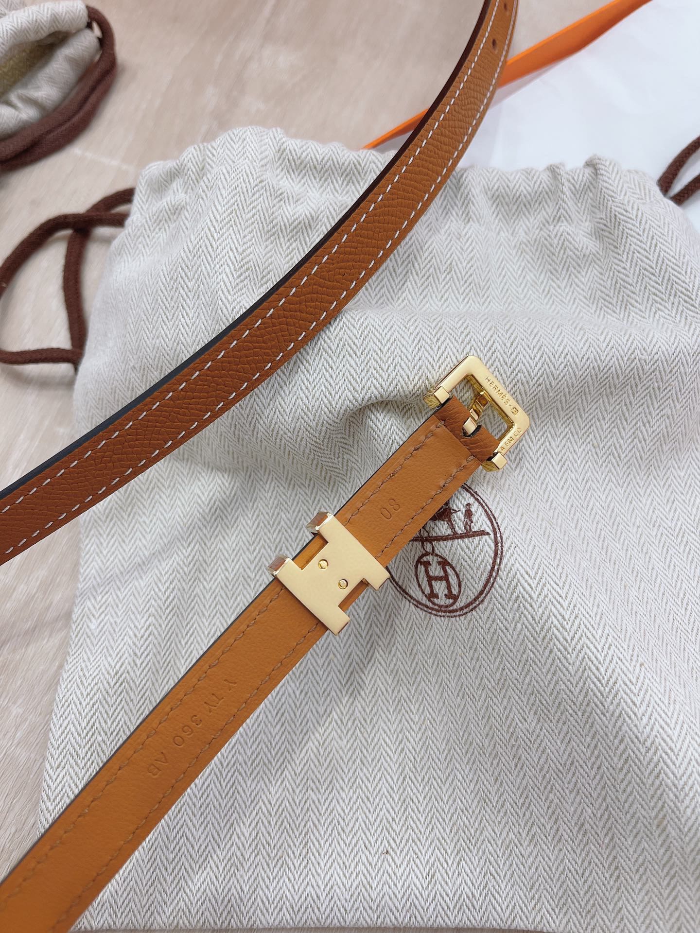 Hermès Female Pin Buckle Belt Cow Leather 13514-s-m
