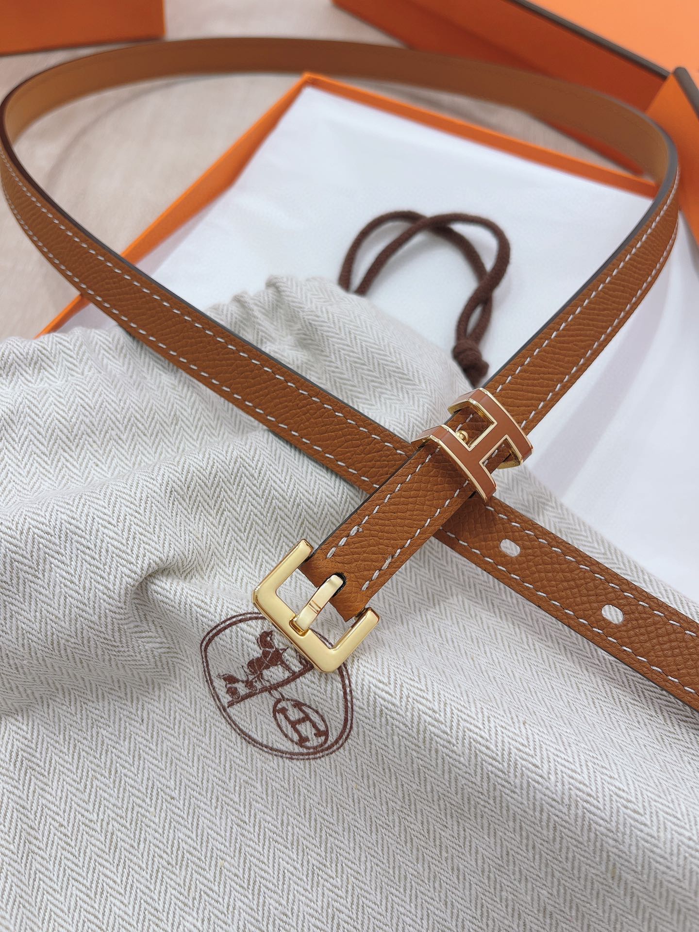 Hermès Female Pin Buckle Belt Cow Leather 13514-s-m