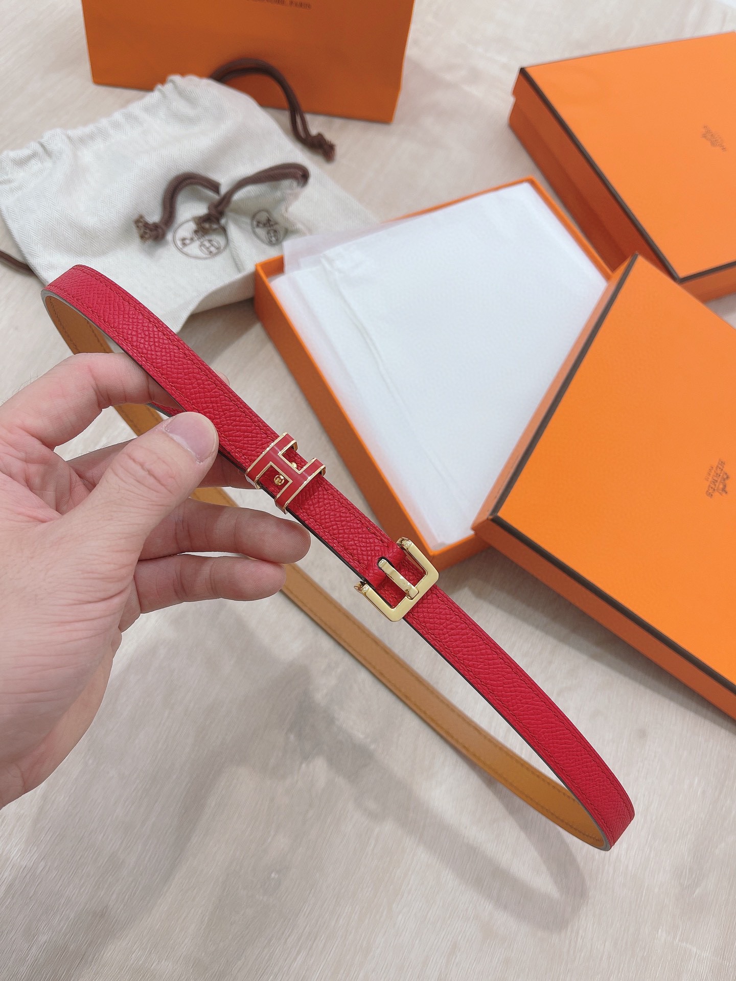 Hermès Female Pin Buckle Belt Cow Leather 13514-s-m