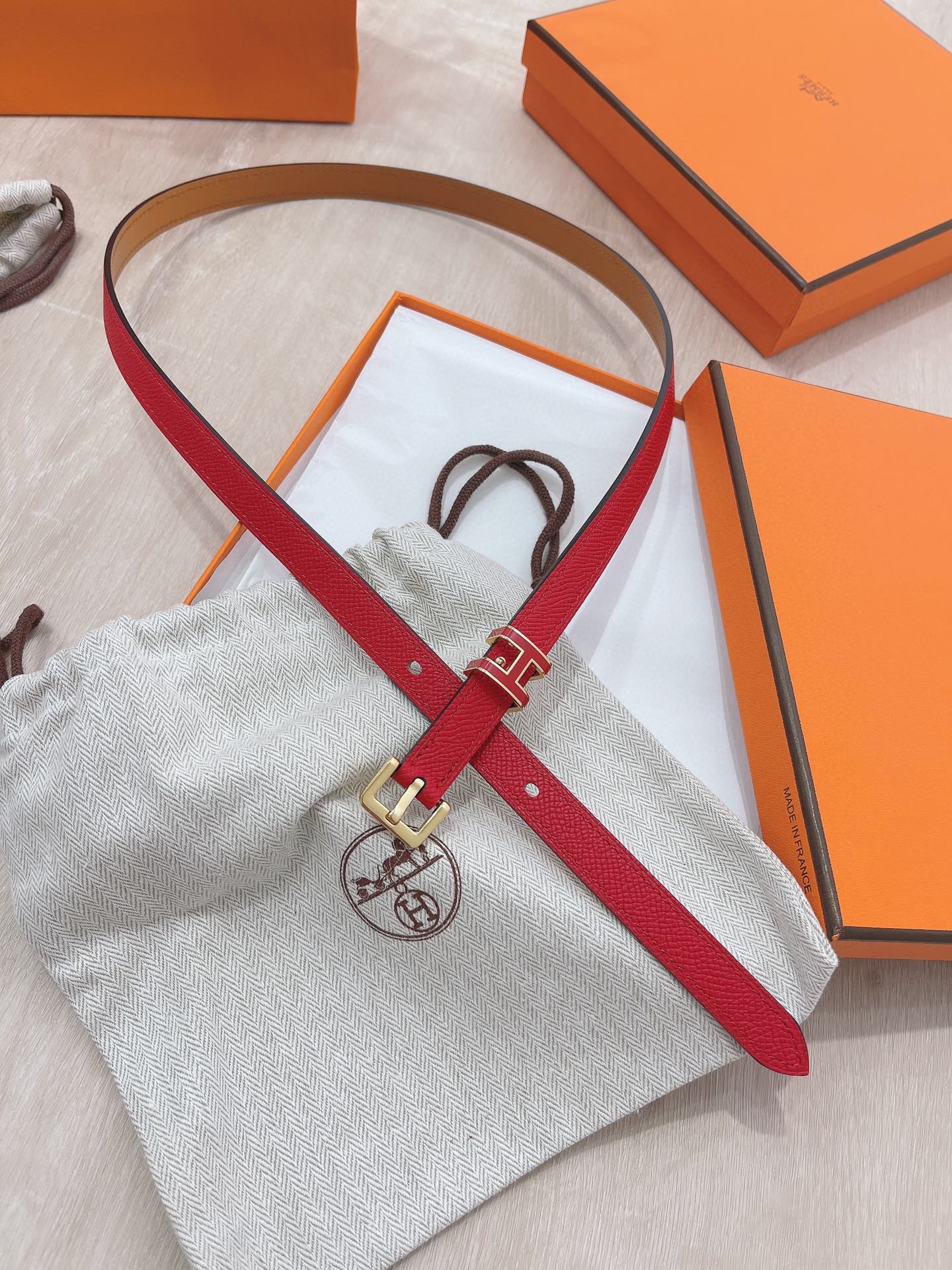 Hermès Female Pin Buckle Belt Cow Leather 13514-s-m