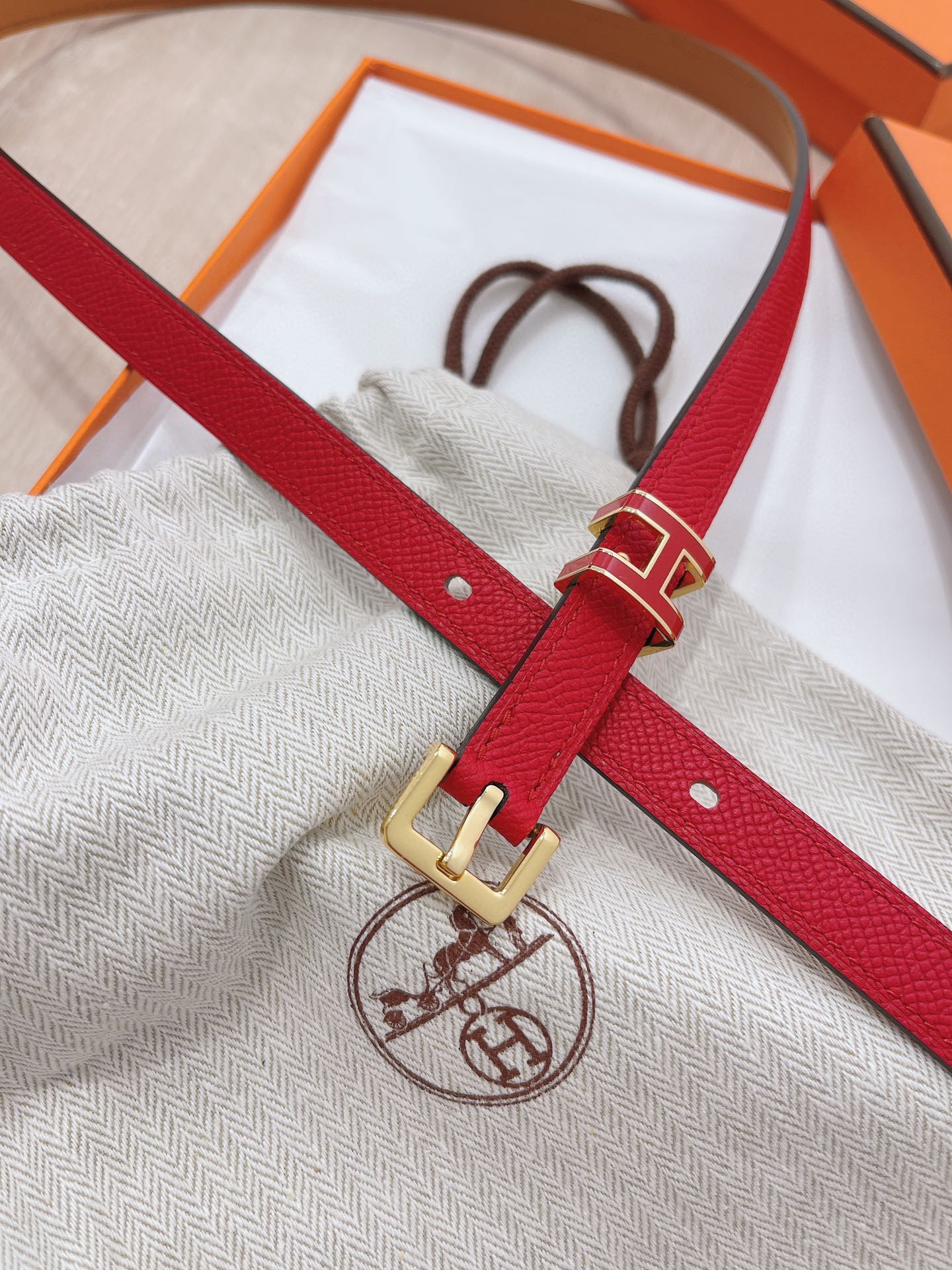 Hermès Female Pin Buckle Belt Cow Leather 13514-s-m