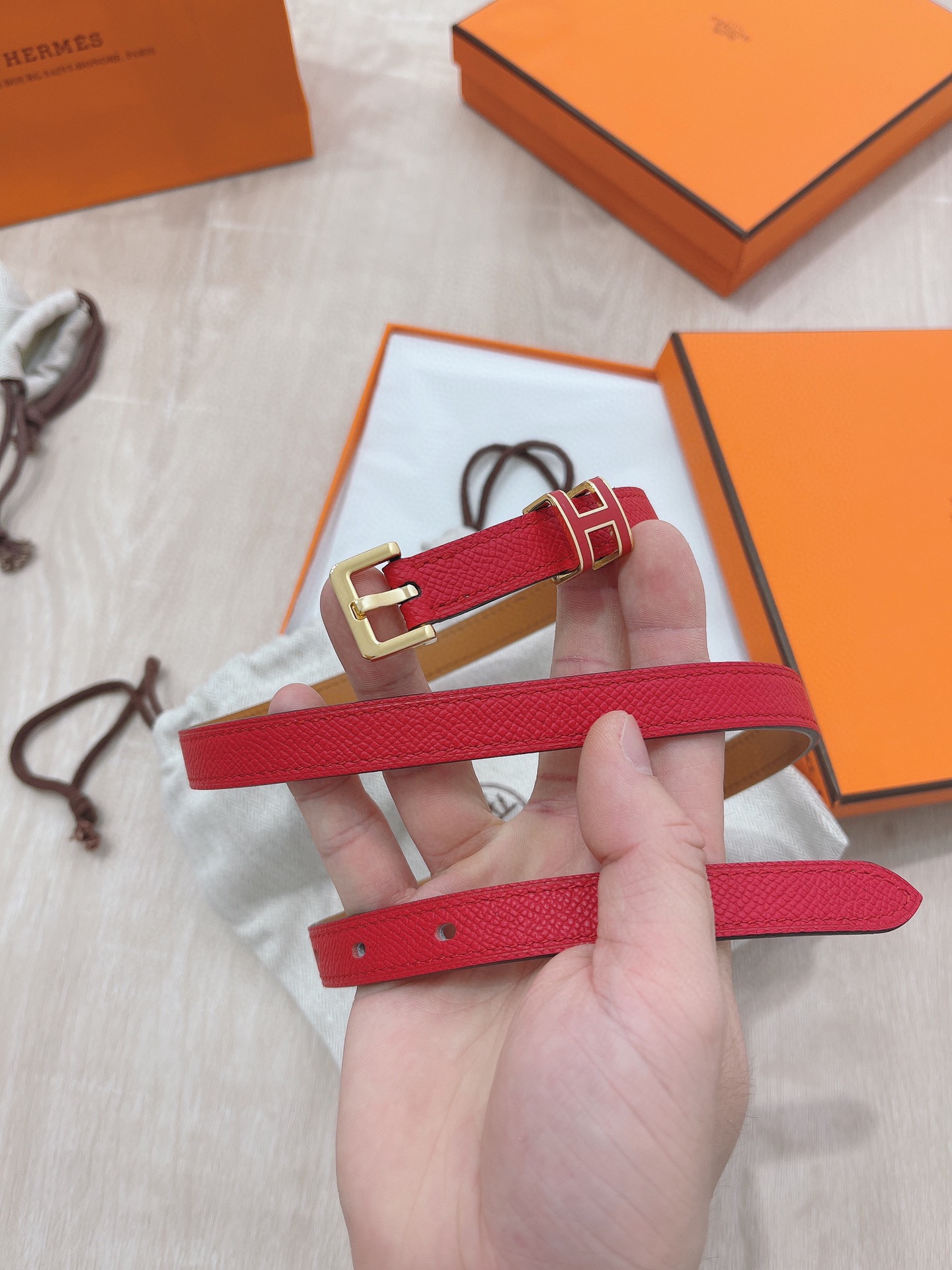 Hermès Female Pin Buckle Belt Cow Leather 13514-s-m