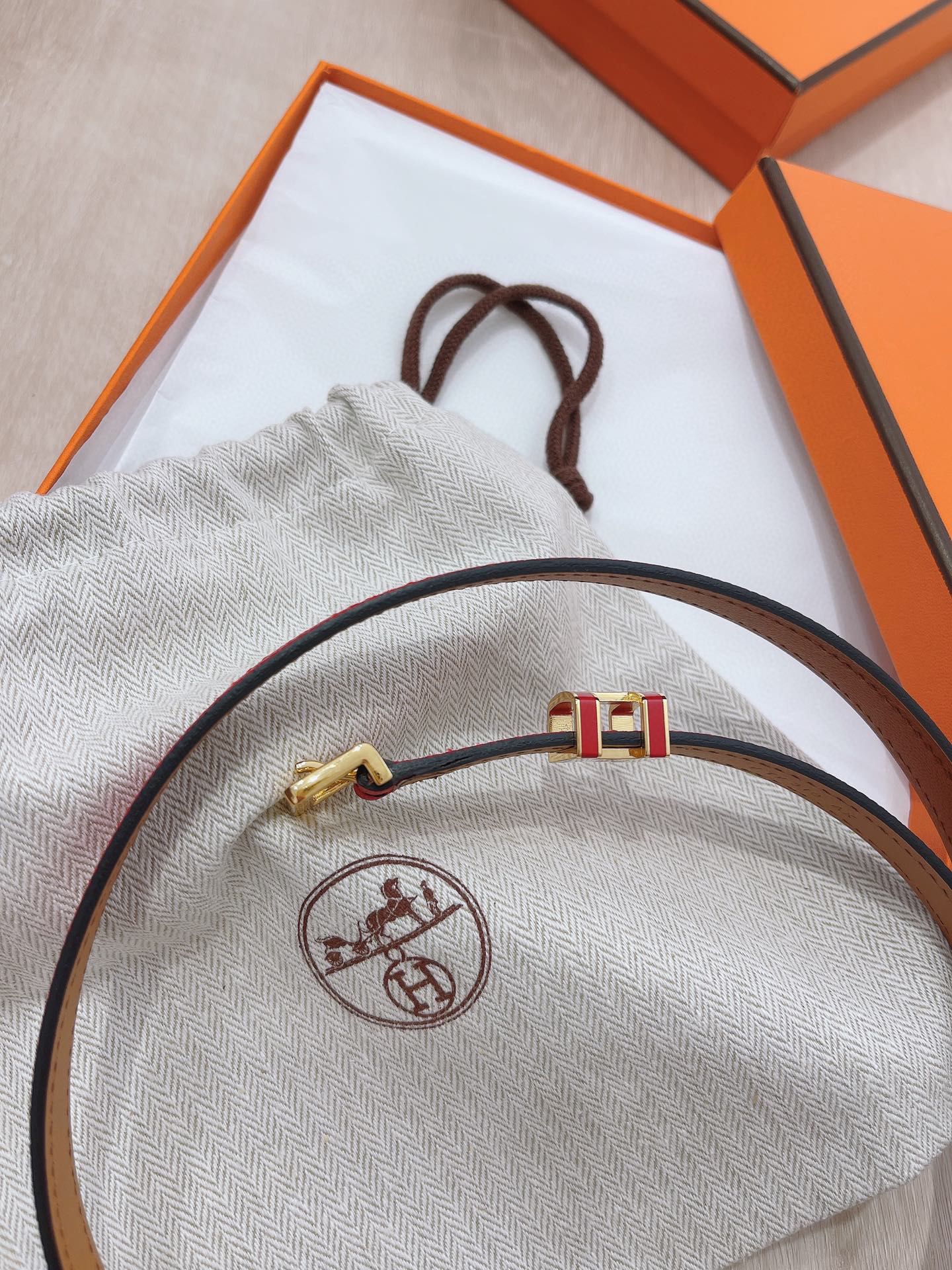 Hermès Female Pin Buckle Belt Cow Leather 13514-s-m