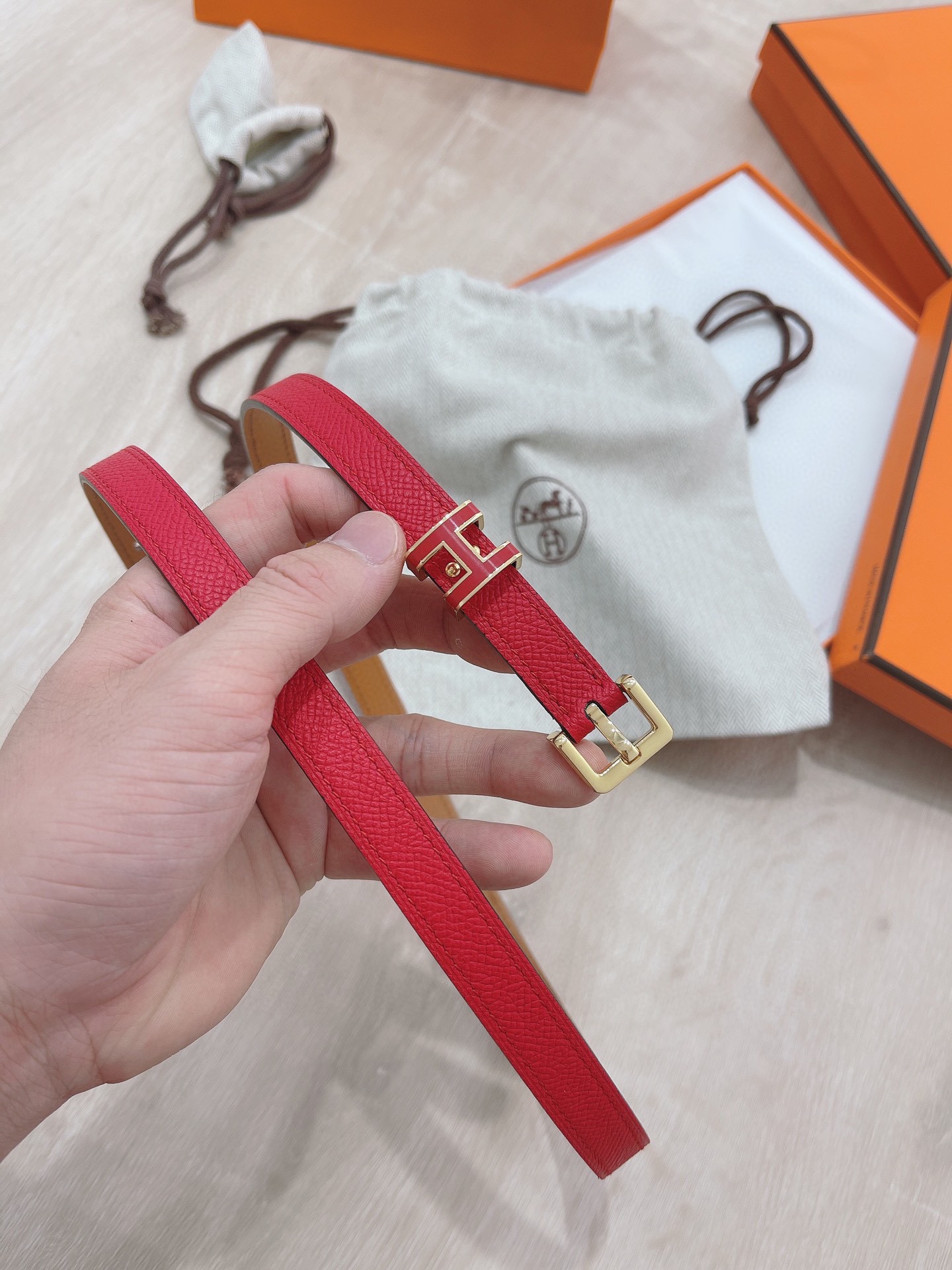 Hermès Female Pin Buckle Belt Cow Leather 13514-s-m