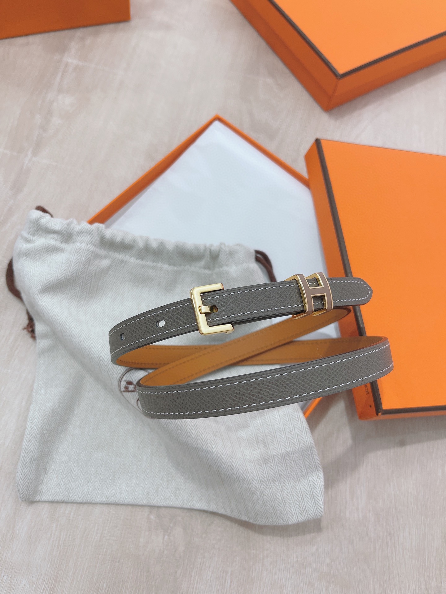 Hermès Female Pin Buckle Belt Cow Leather 13514-s-m