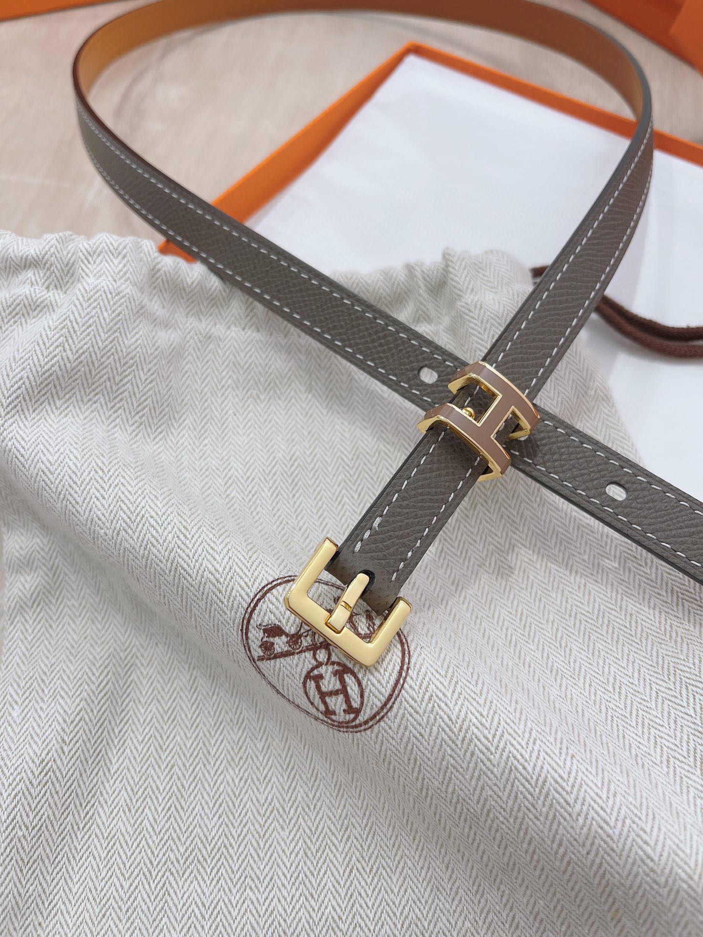 Hermès Female Pin Buckle Belt Cow Leather 13514-s-m