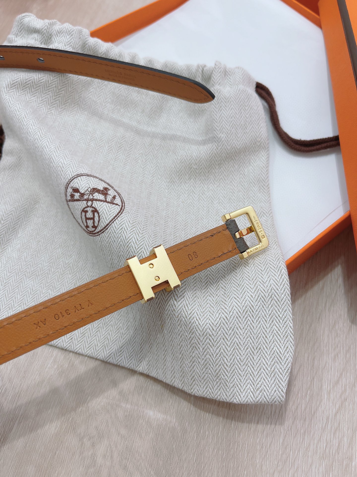 Hermès Female Pin Buckle Belt Cow Leather 13514-s-m