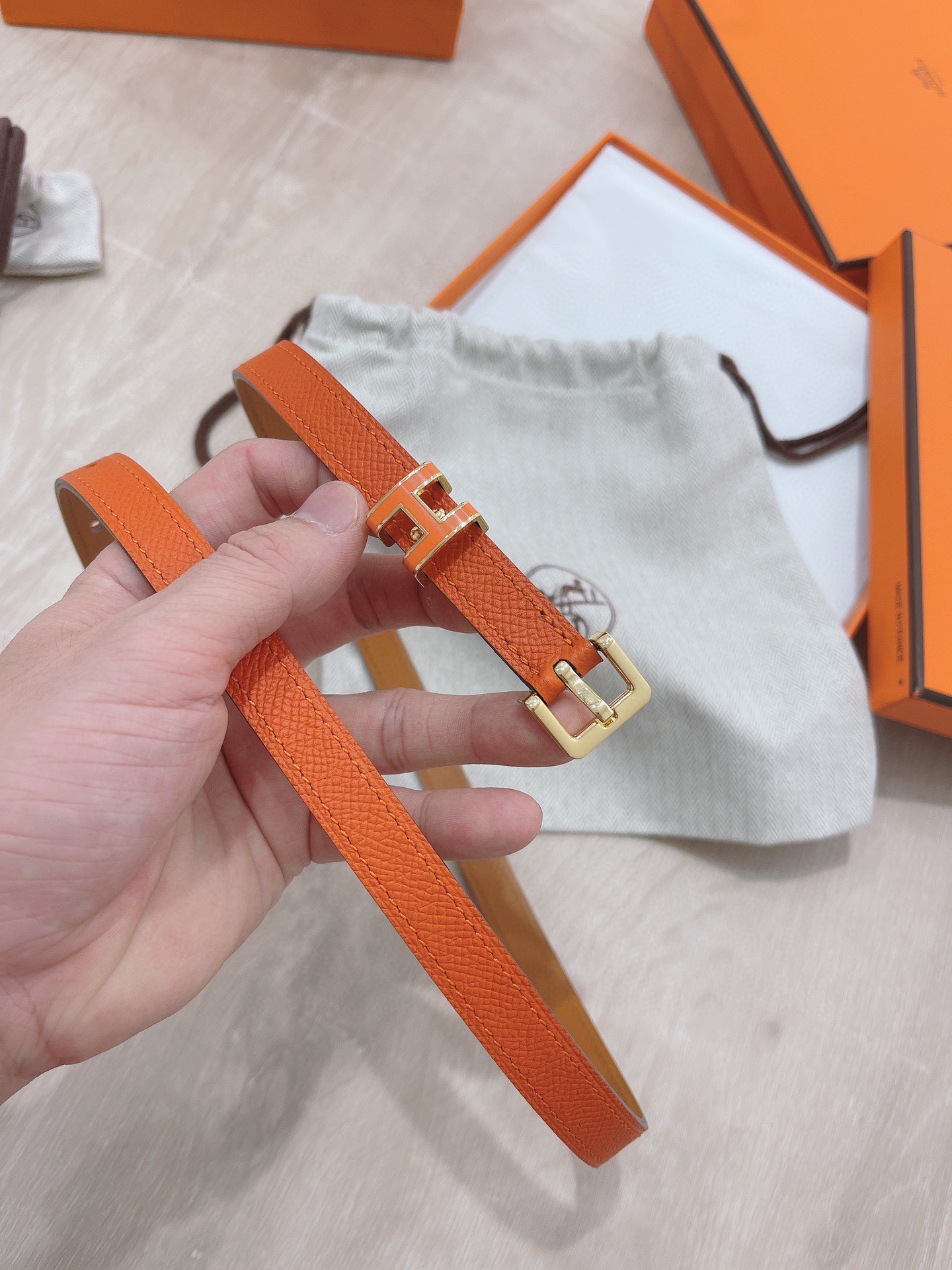 Hermès Female Pin Buckle Belt Cow Leather 13514-s-m