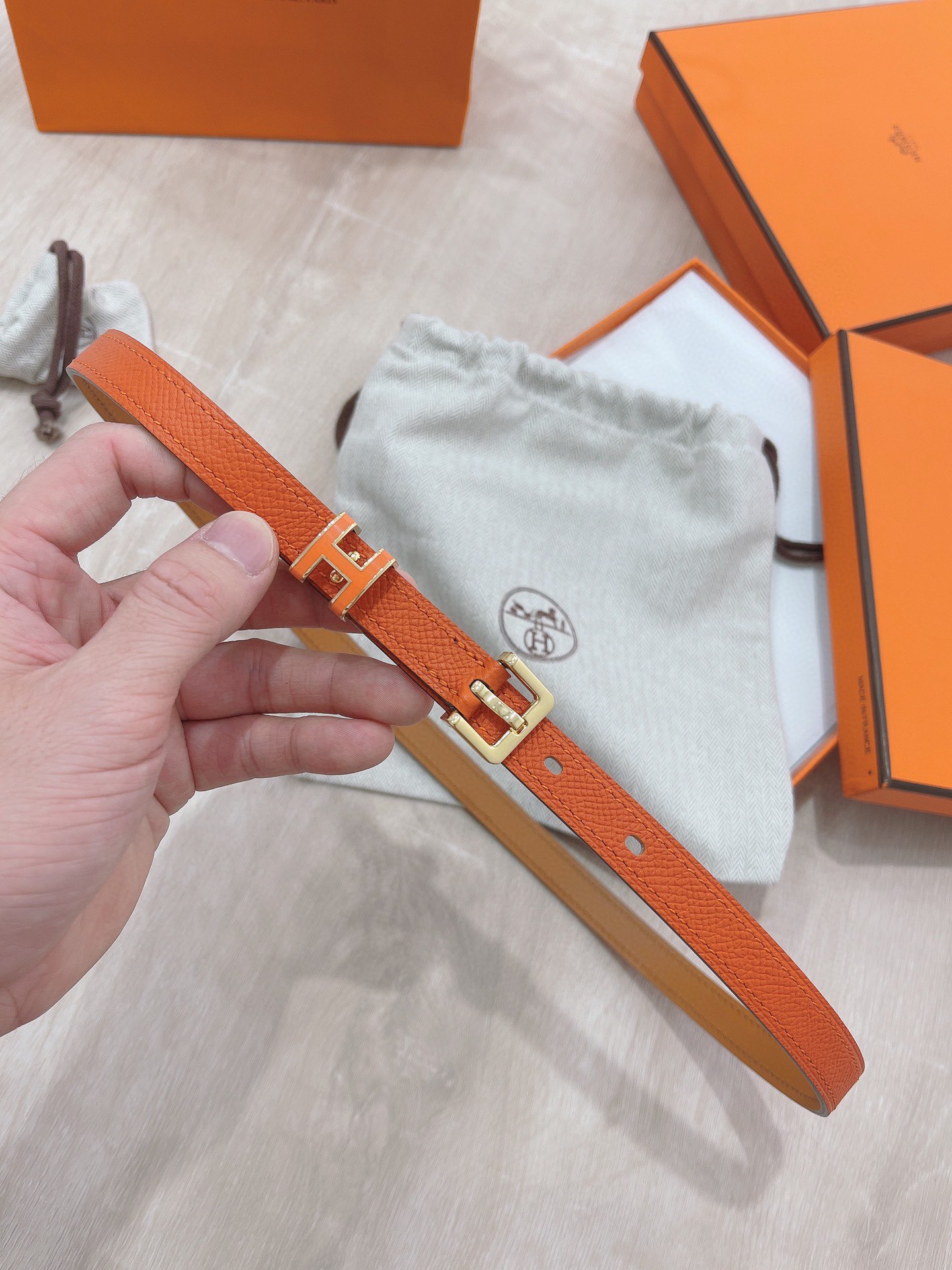 Hermès Female Pin Buckle Belt Cow Leather 13514-s-m