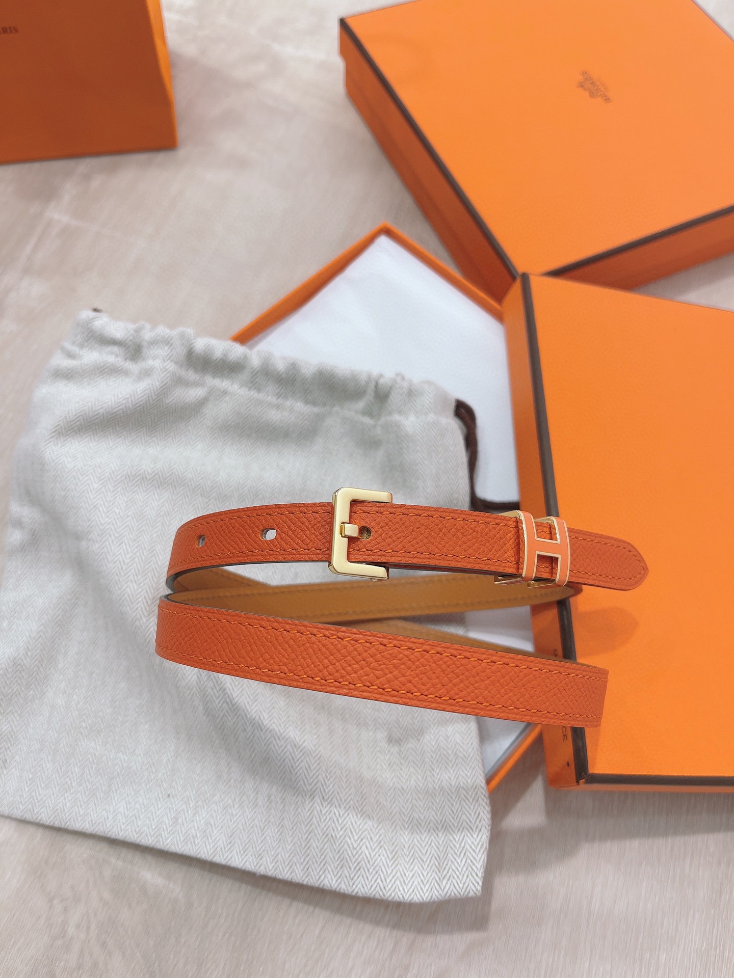 Hermès Female Pin Buckle Belt Cow Leather 13514-s-m