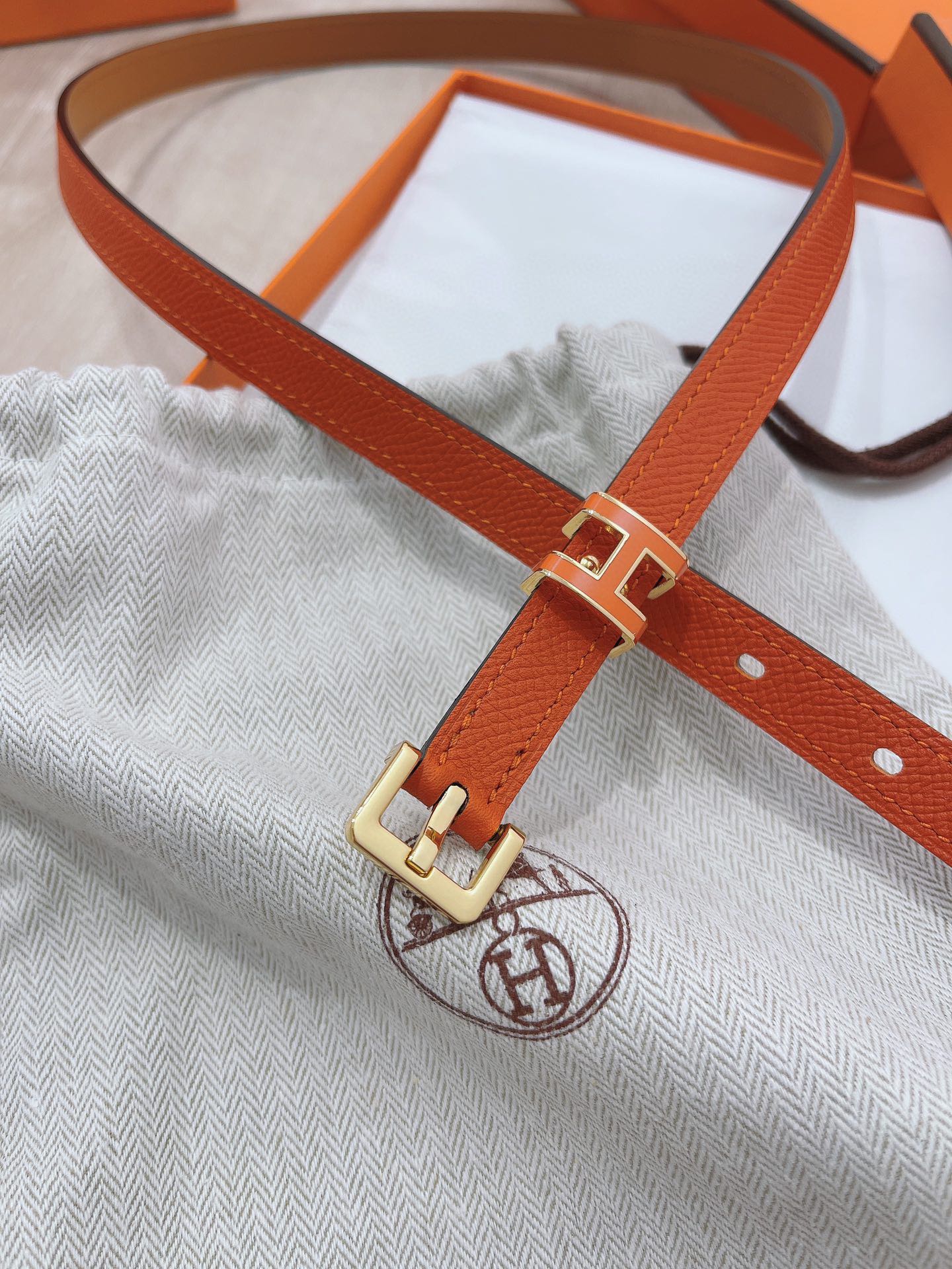 Hermès Female Pin Buckle Belt Cow Leather 13514-s-m