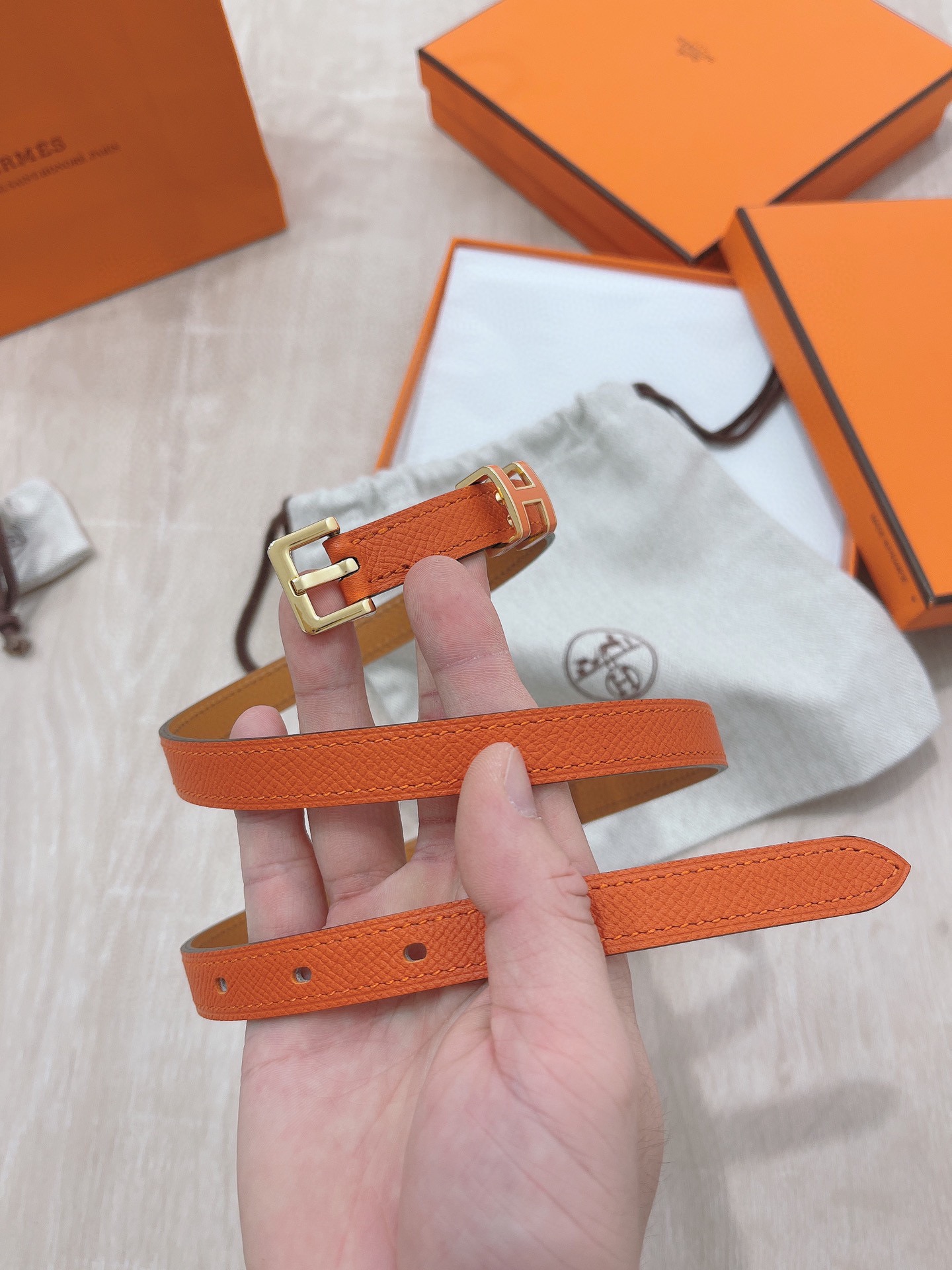 Hermès Female Pin Buckle Belt Cow Leather 13514-s-m