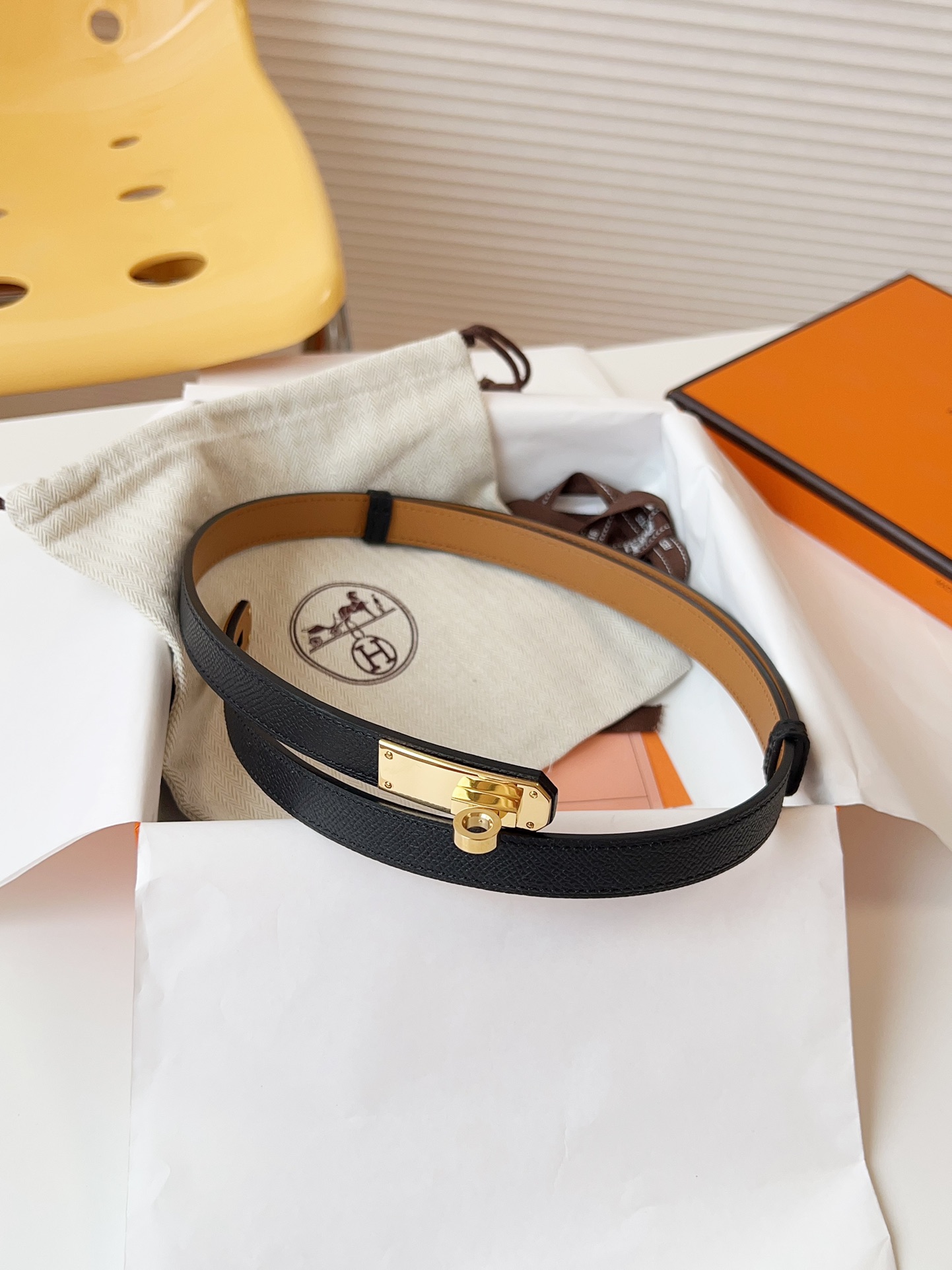 Hermès Female Leather Belt Cow Leather 18mm-s-m-l