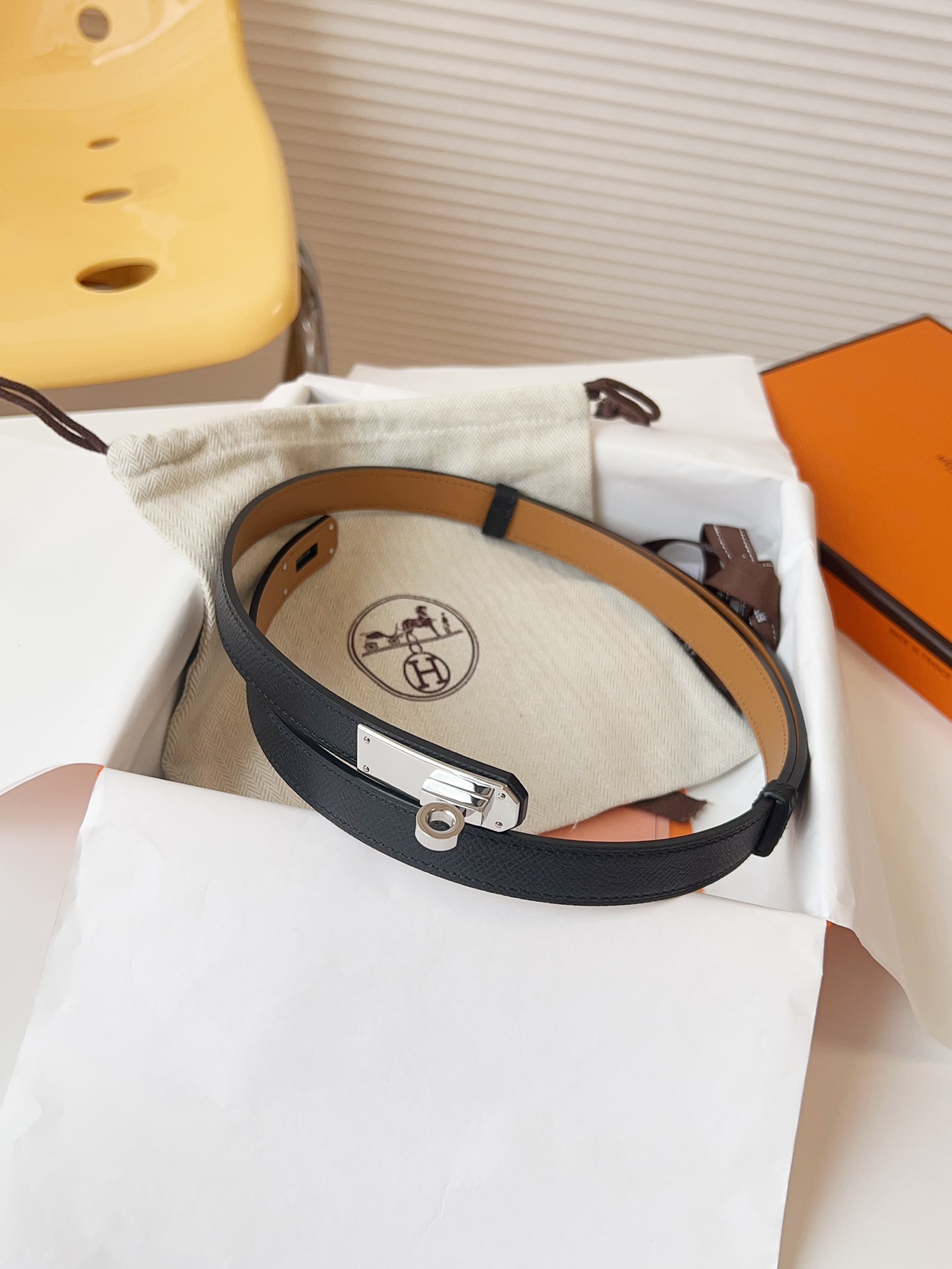 Hermès Female Leather Belt Cow Leather 18mm-s-m-l