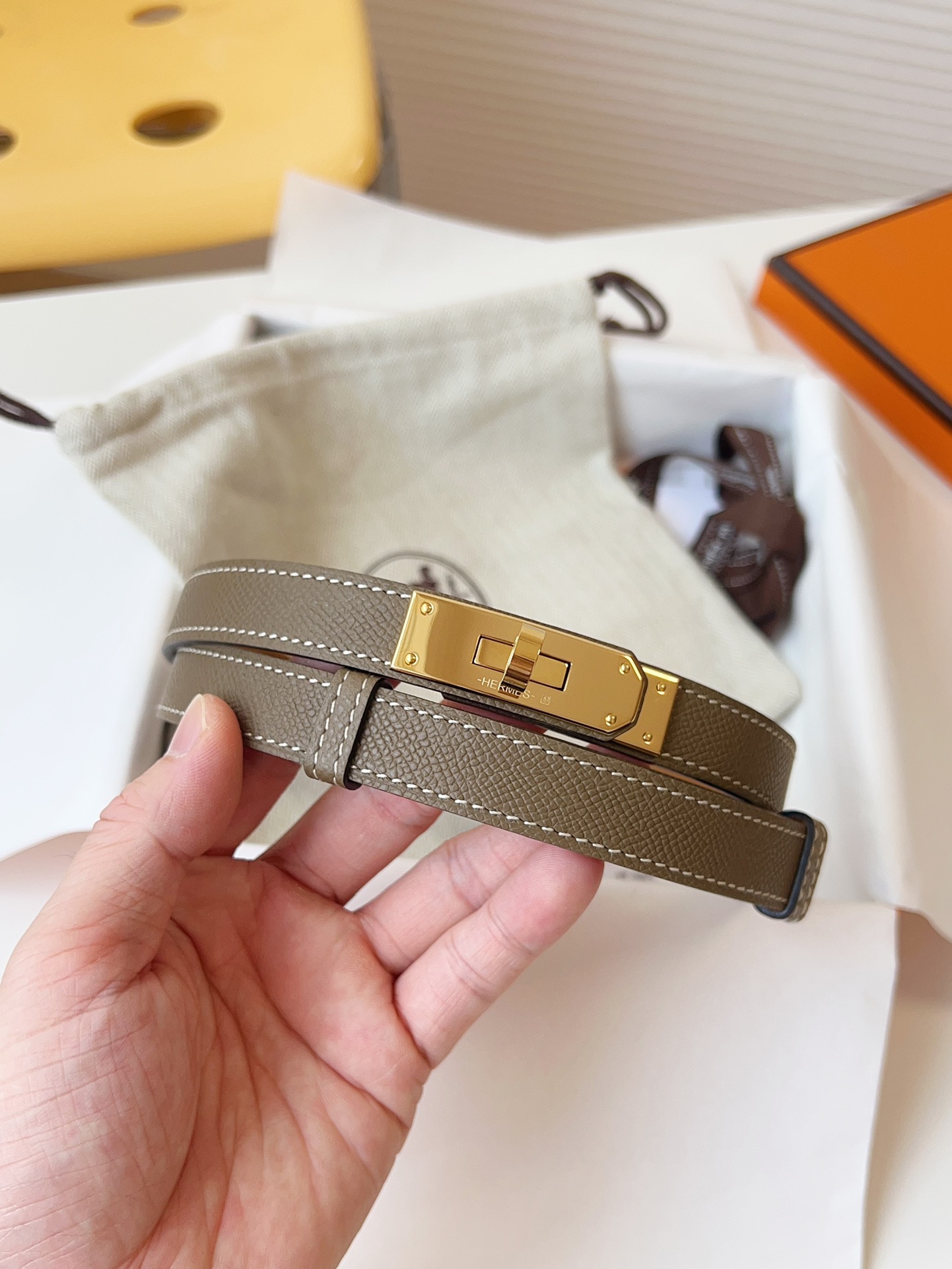 Hermès Female Leather Belt Cow Leather 18mm-s-m-l