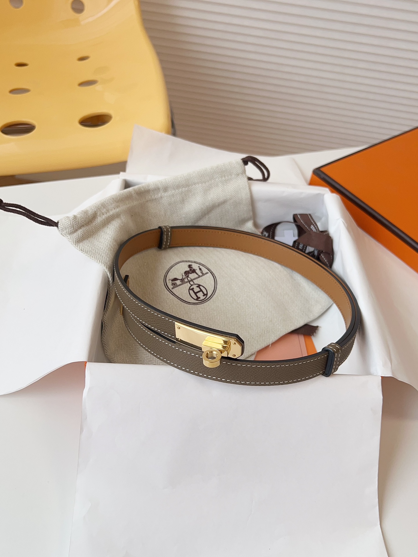 Hermès Female Leather Belt Cow Leather 18mm-s-m-l