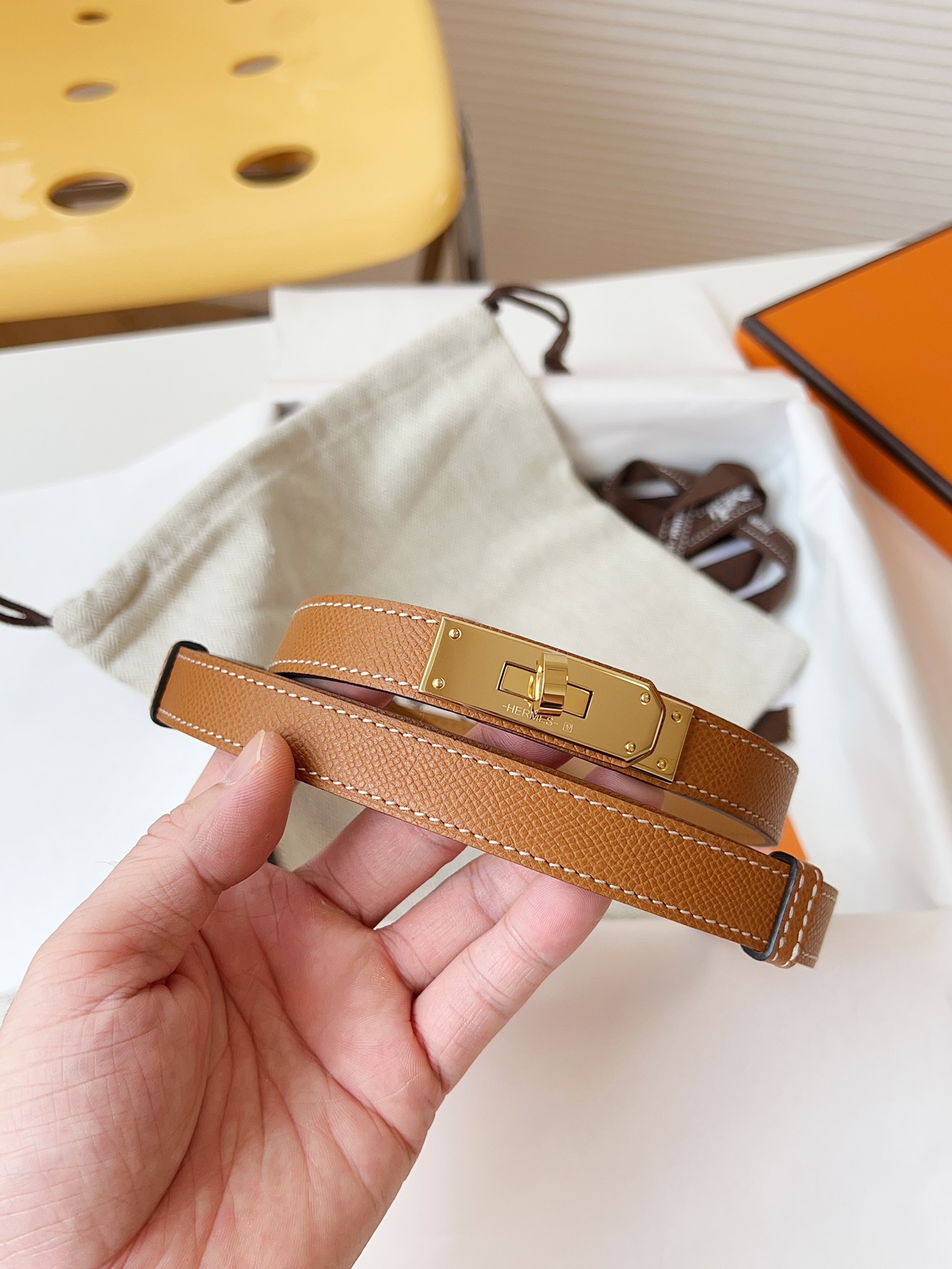 Hermès Female Leather Belt Cow Leather 18mm-s-m-l
