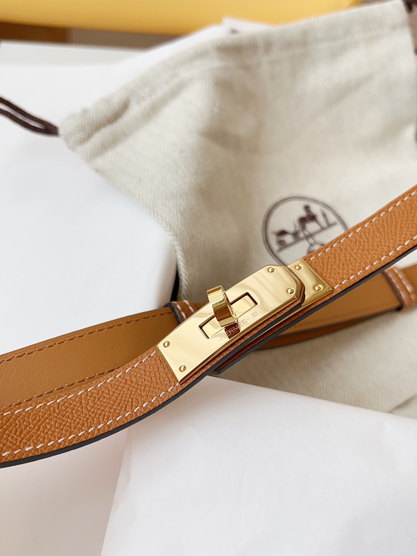 Hermès Female Leather Belt Cow Leather 18mm-s-m-l