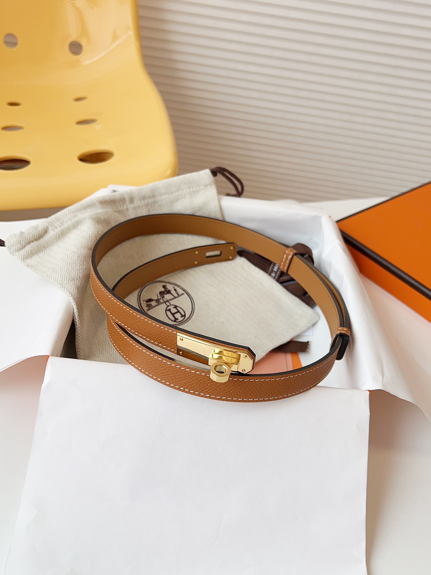 Hermès Female Leather Belt Cow Leather 18mm-s-m-l