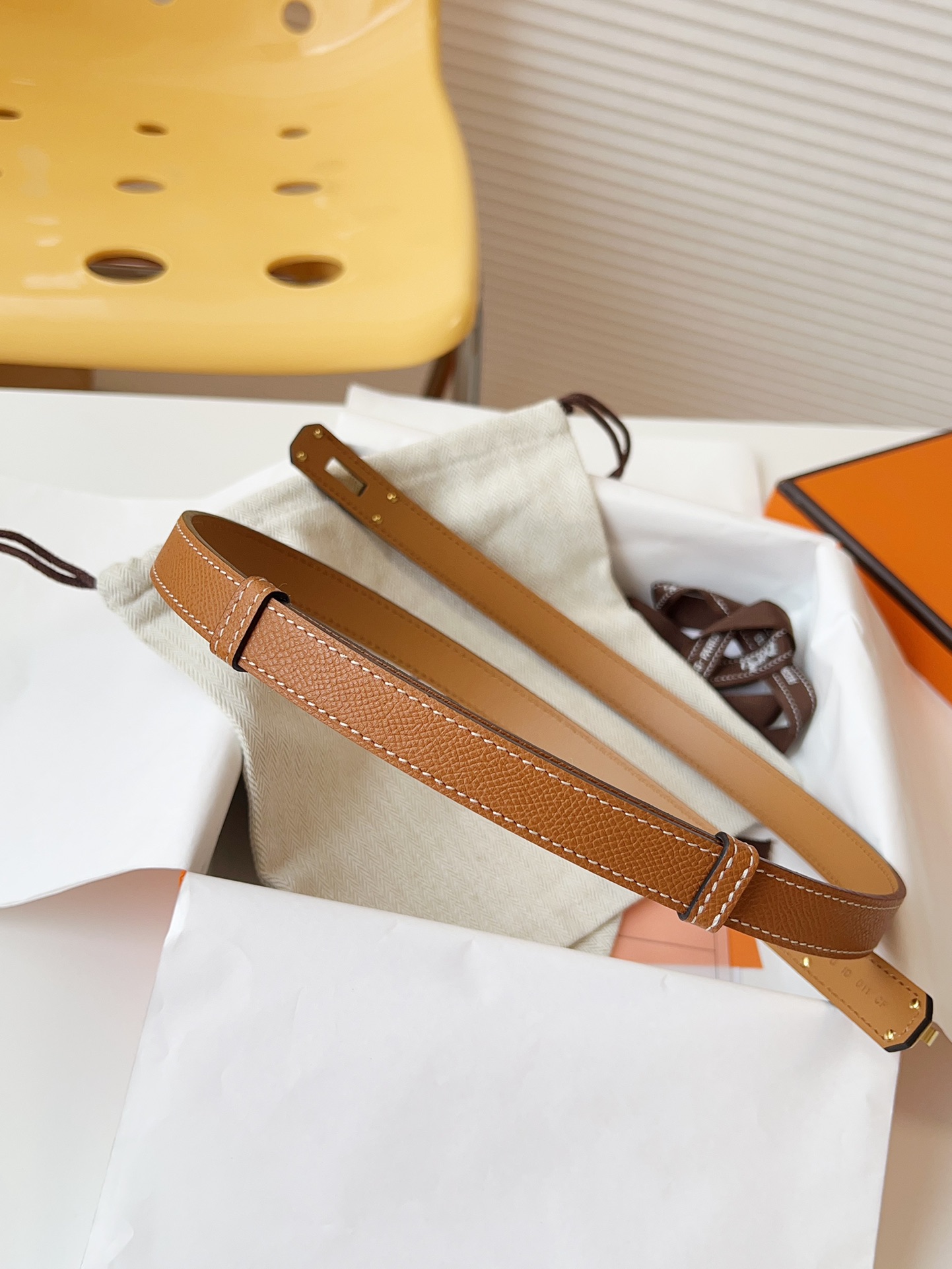 Hermès Female Leather Belt Cow Leather 18mm-s-m-l