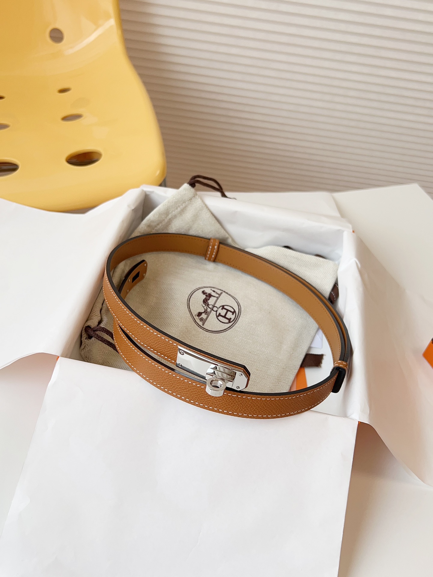 Hermès Female Leather Belt Cow Leather 18mm-s-m-l