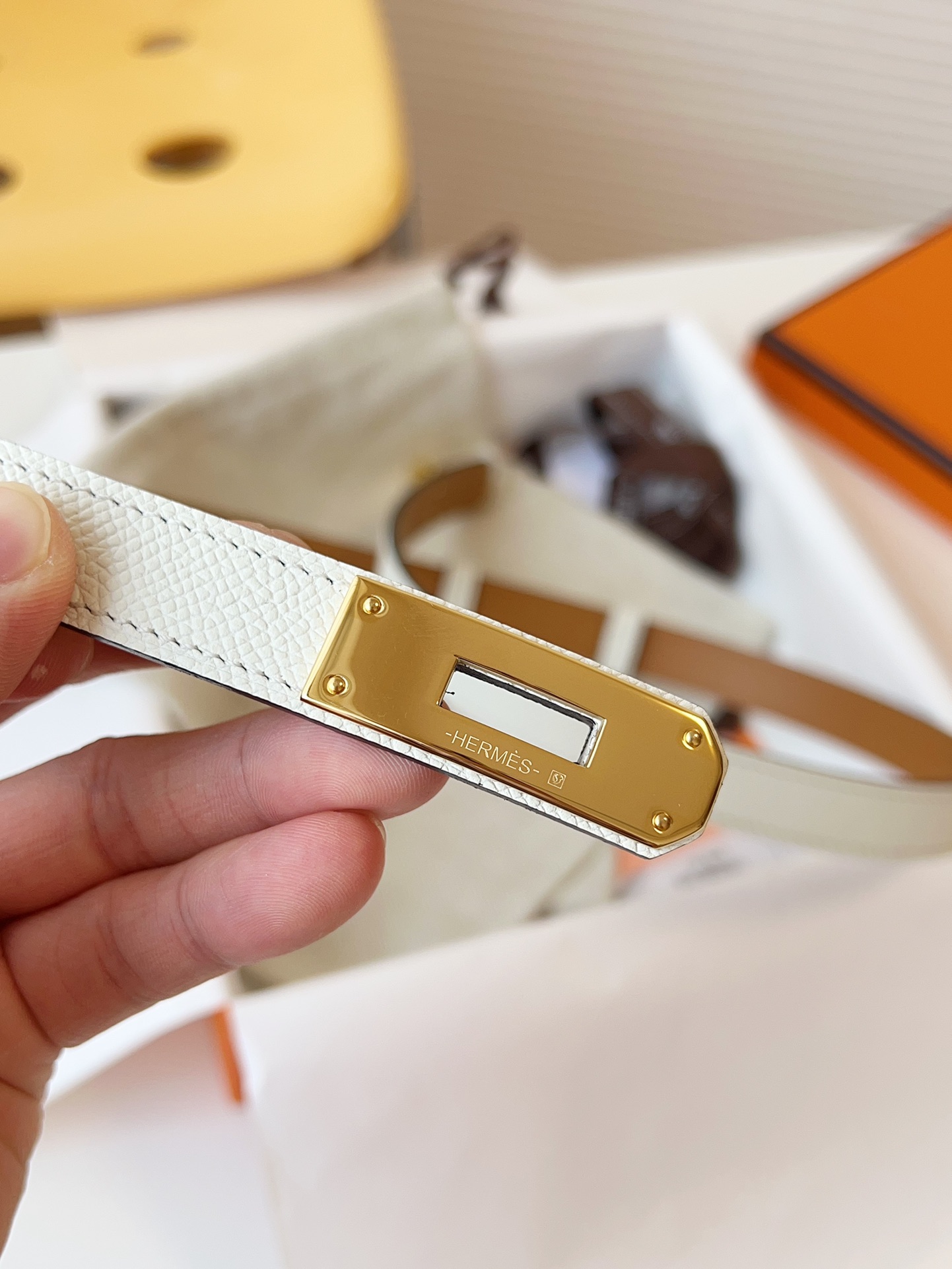 Hermès Female Leather Belt Cow Leather 18mm-s-m-l