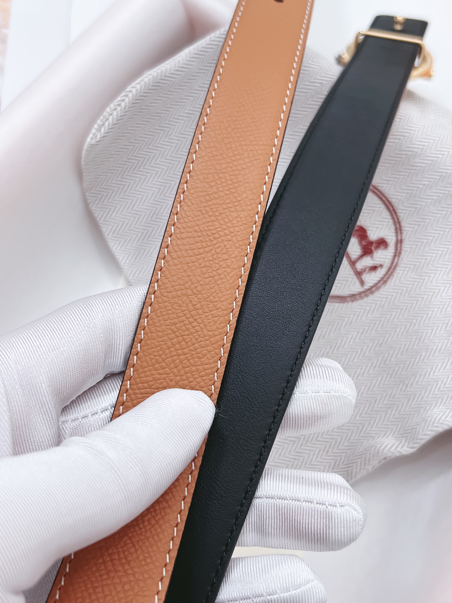 Hermès Female Basic Belt Cow Leather Black 110cm-m