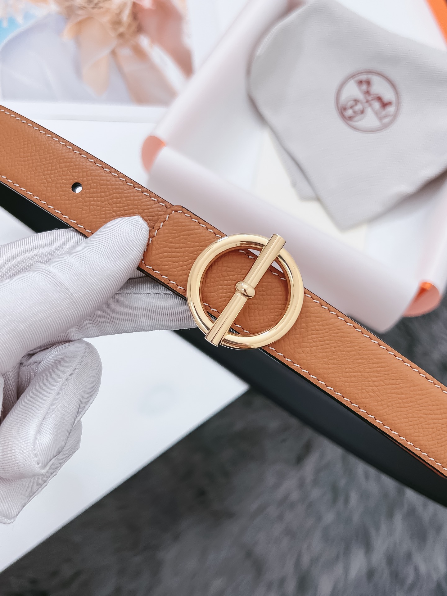 Hermès Female Basic Belt Cow Leather Black 110cm-m