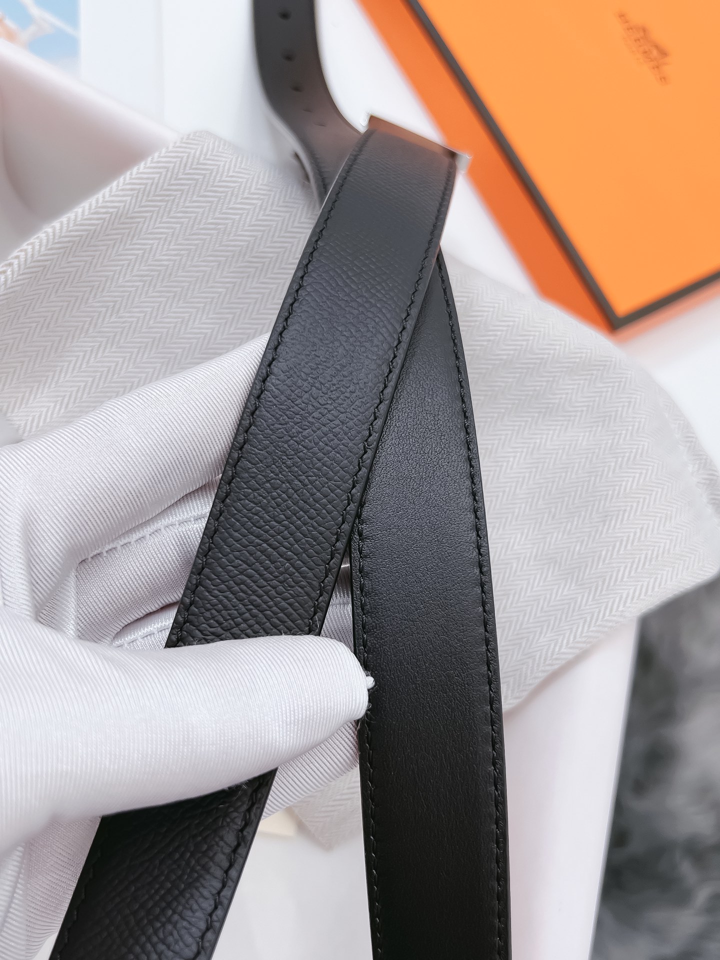 Hermès Female Basic Belt Cow Leather Black 110cm-m