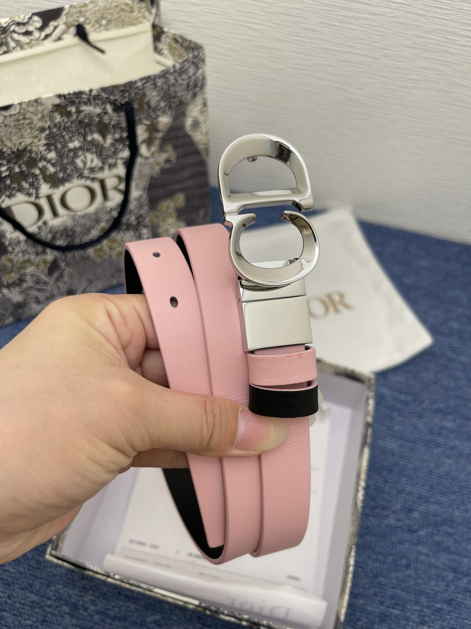 Dior Female Basic Belt Cow Leather Black Adjustable 13514-m