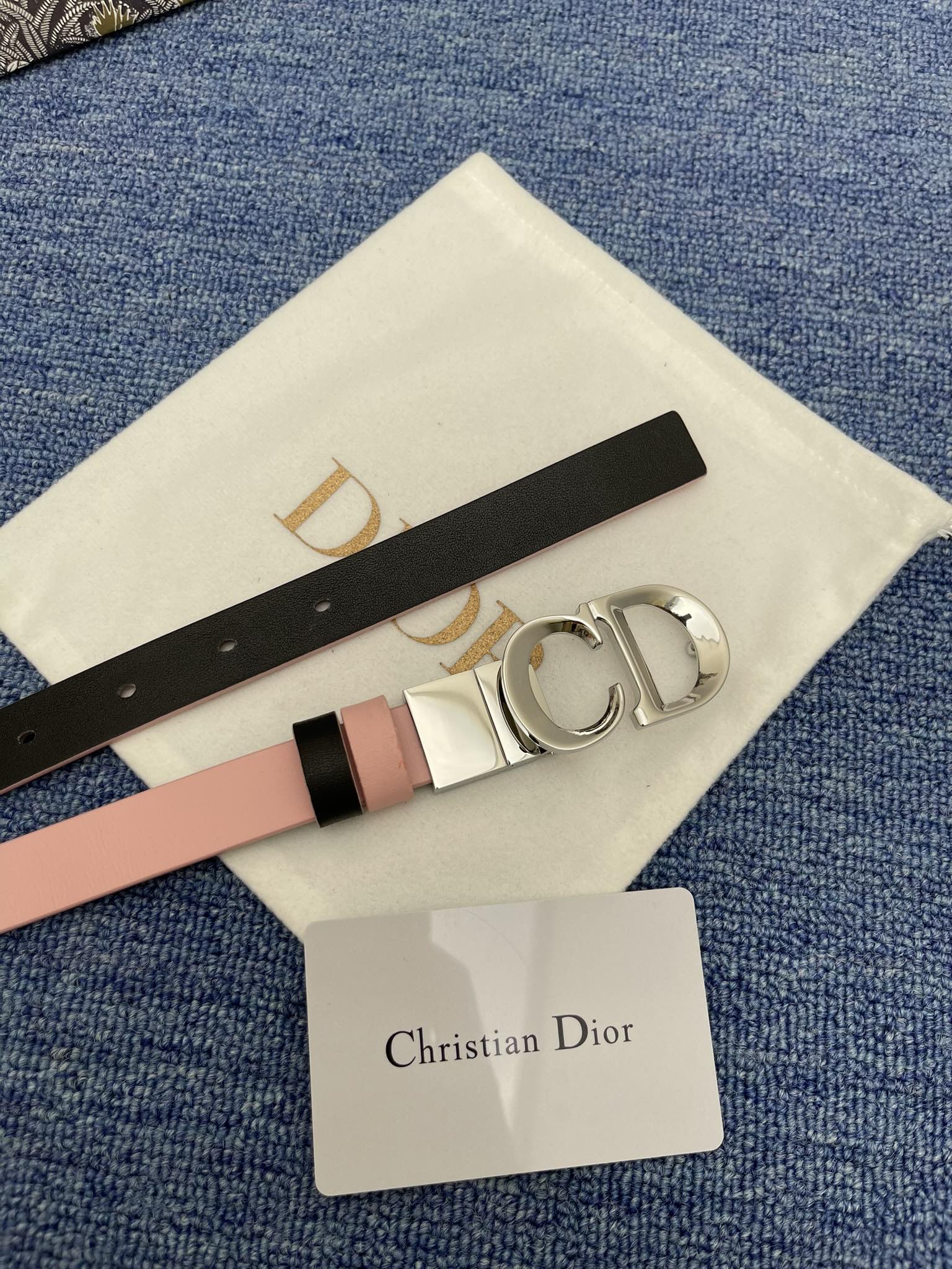 Dior Female Basic Belt Cow Leather Black Adjustable 13514-m