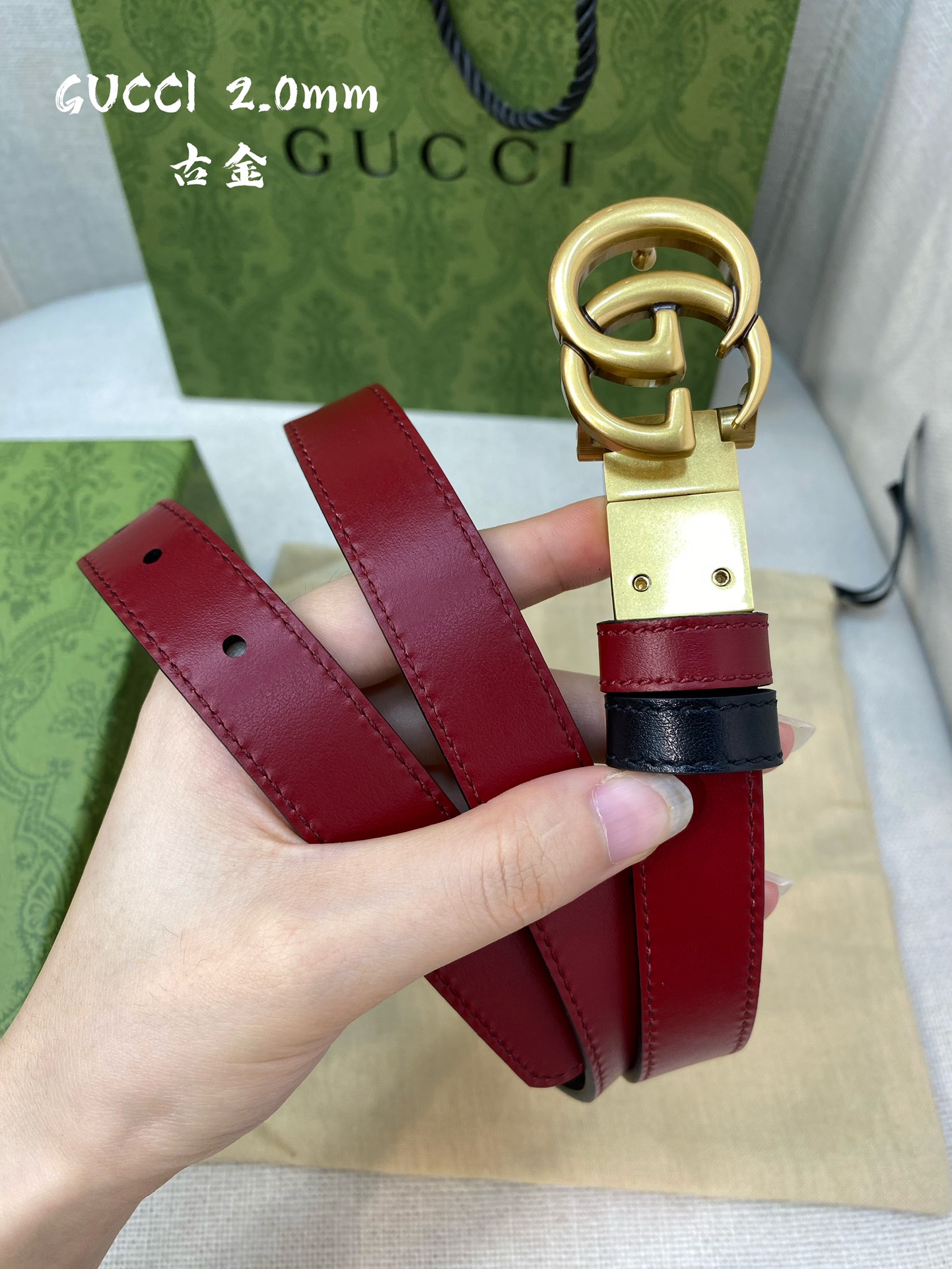 Gucci Female Basic Belt Cow Leather 20mm
