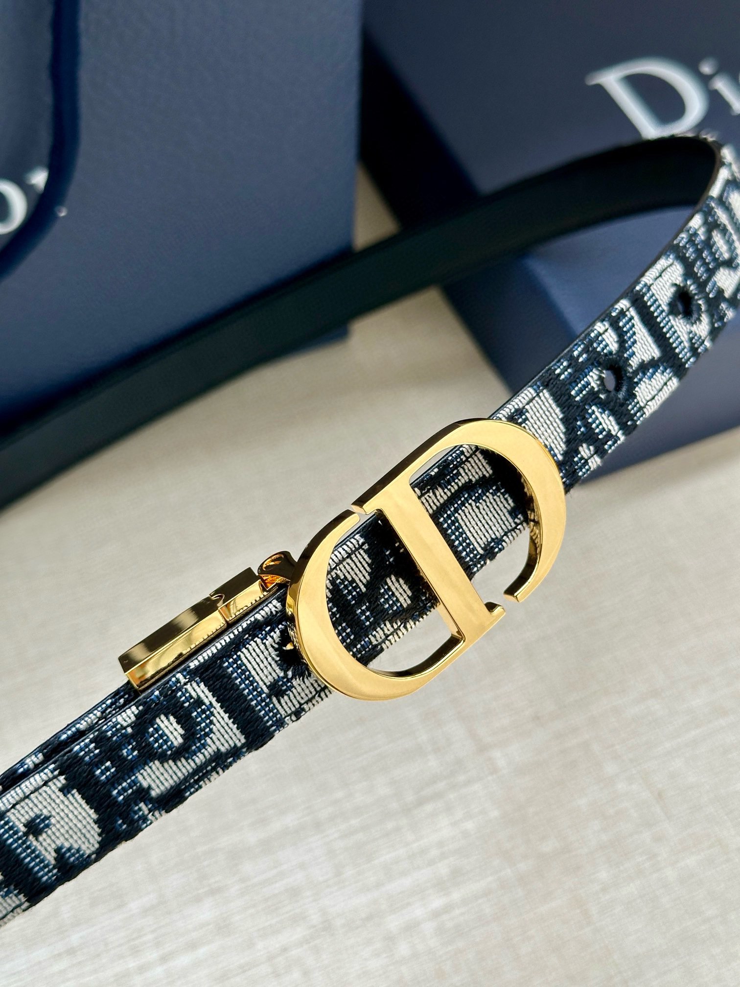 Dior Female Basic Belt Cow Leather Gold 20mm-m-l