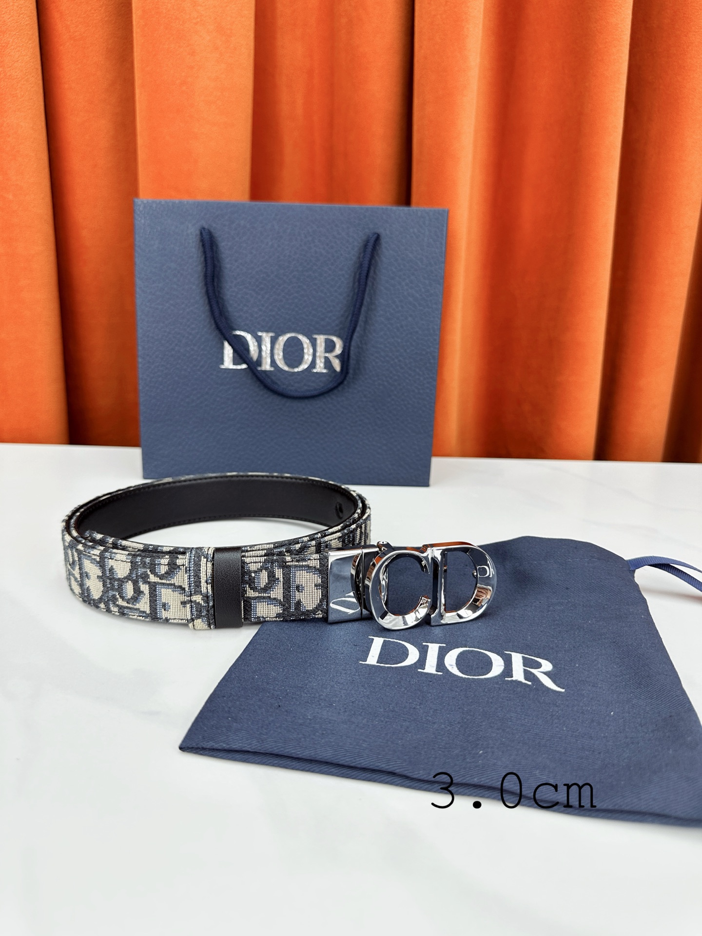 Dior Female Basic Belt Cow Leather Gold 30mm-m-l