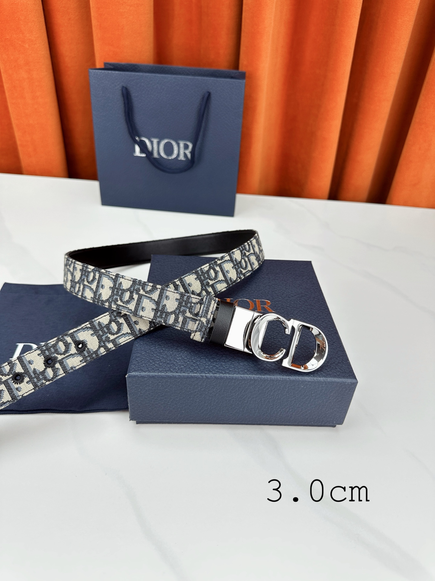 Dior Female Basic Belt Cow Leather Gold 30mm-m-l