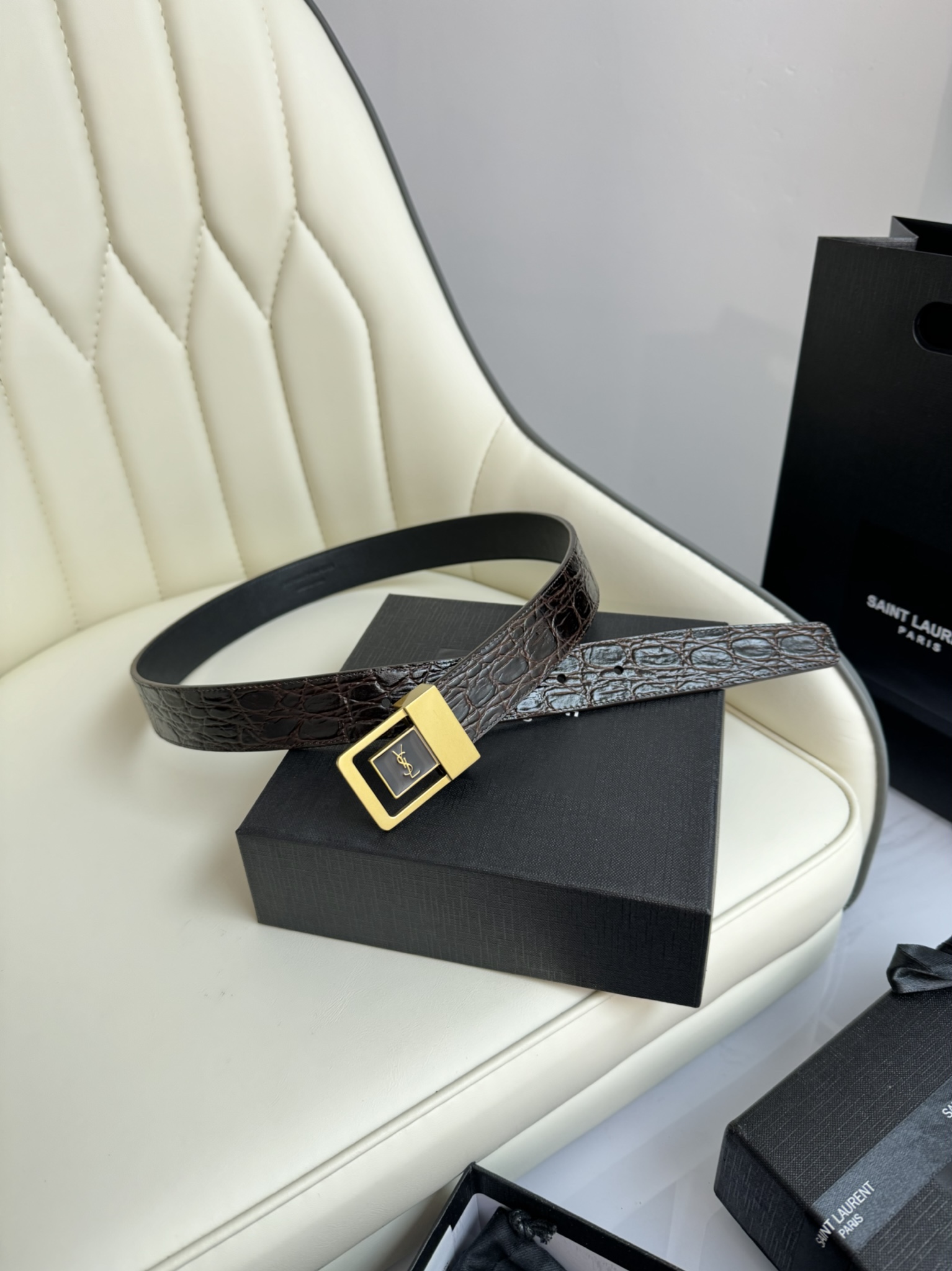Saint Laurent Female Leather Belt S-m-l