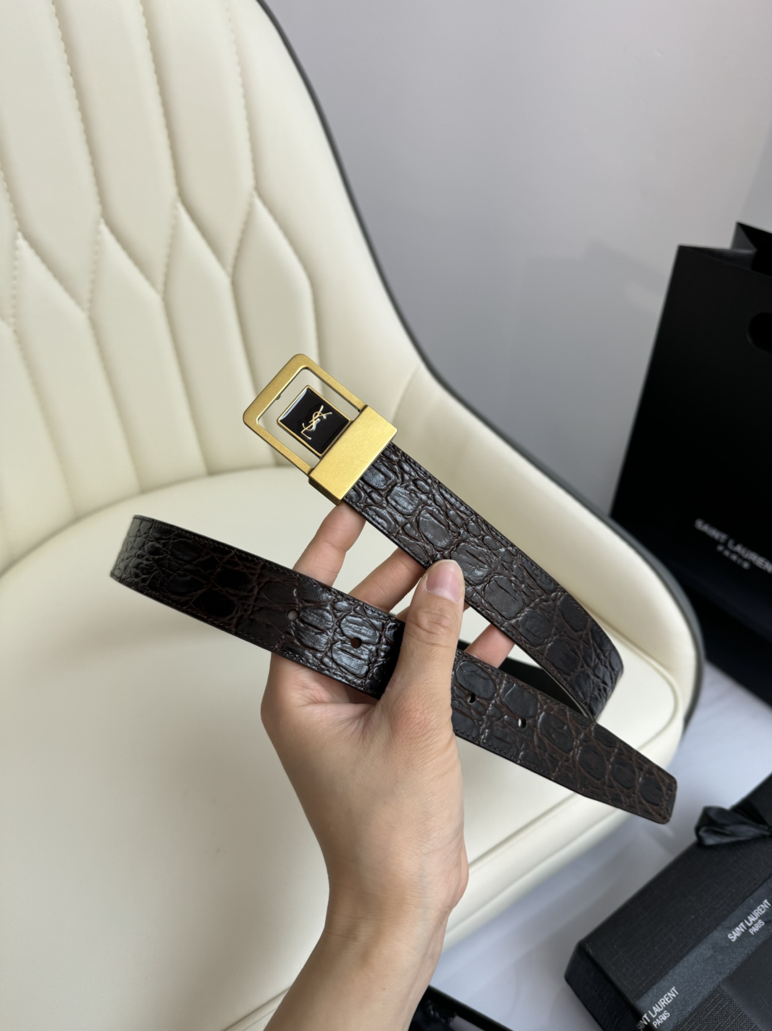 Saint Laurent Female Leather Belt S-m-l