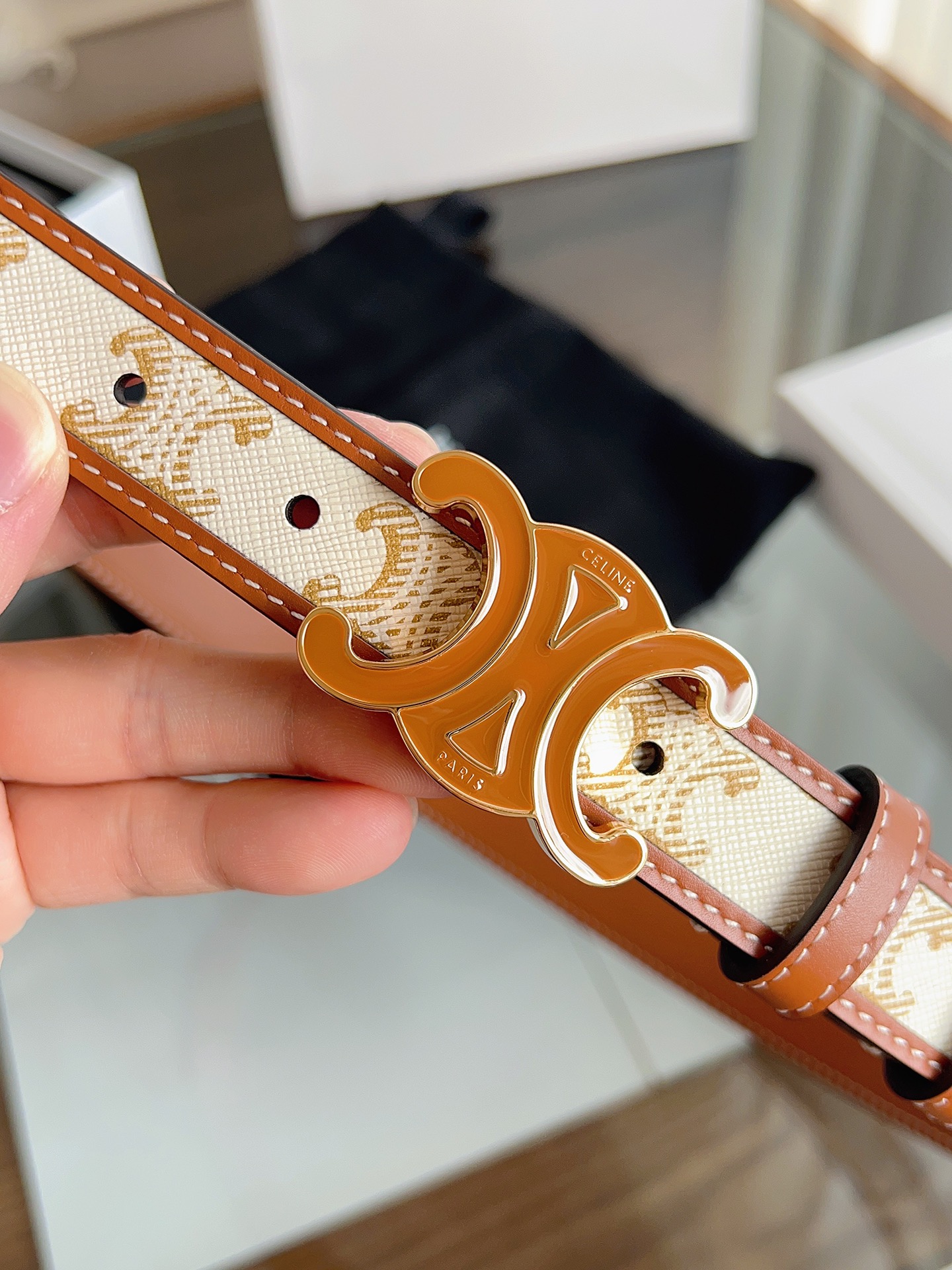 Celine Female Basic Belt Gold M-l